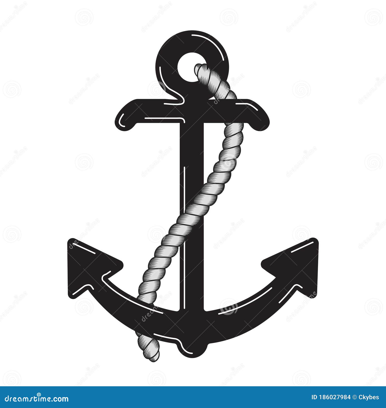 Vector Nautical Anchor Logo. Icon. Maritime Stock Vector