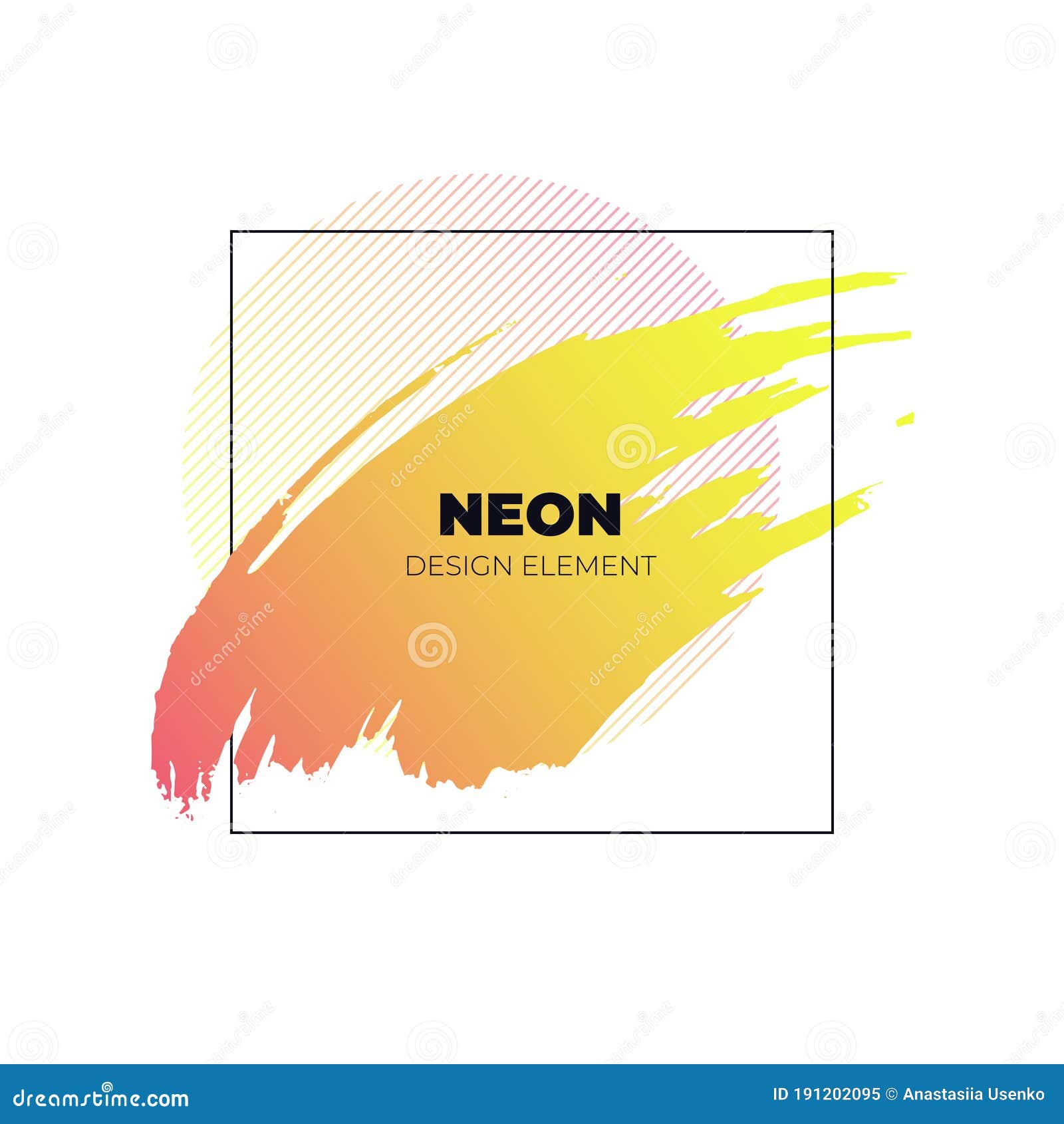  neon color brush lliquid stroke banner template. colorful abstract orange to yellow gradient hand drawn splatter 