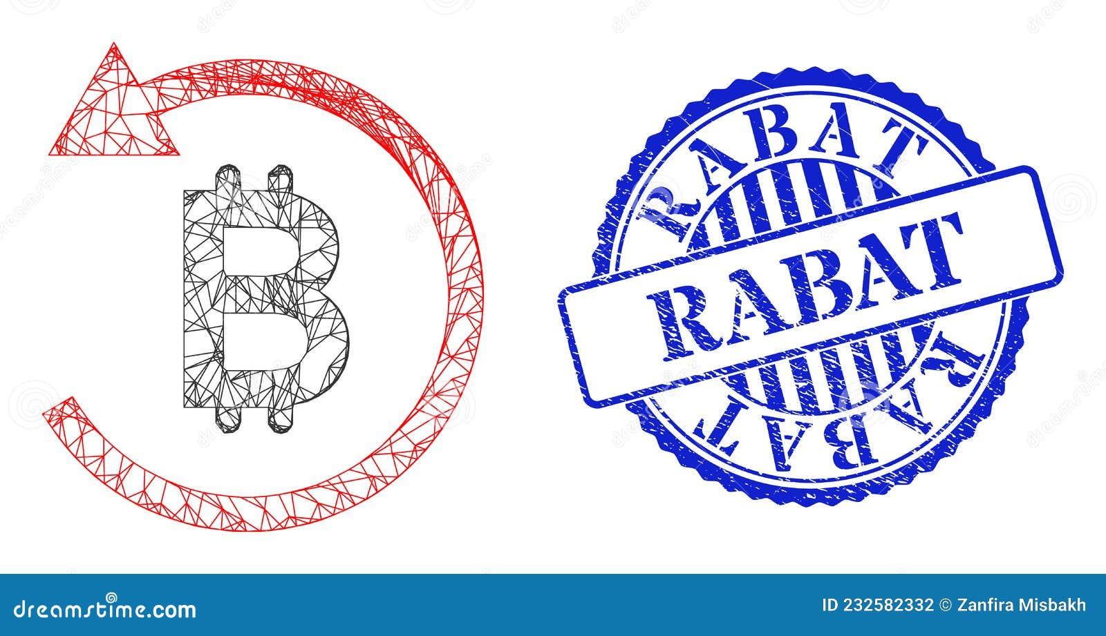Rubber Rabat Seal and Hatched Bitcoin Chargeback Mesh Stock Vector -  Illustration of icon, bank: 232582332
