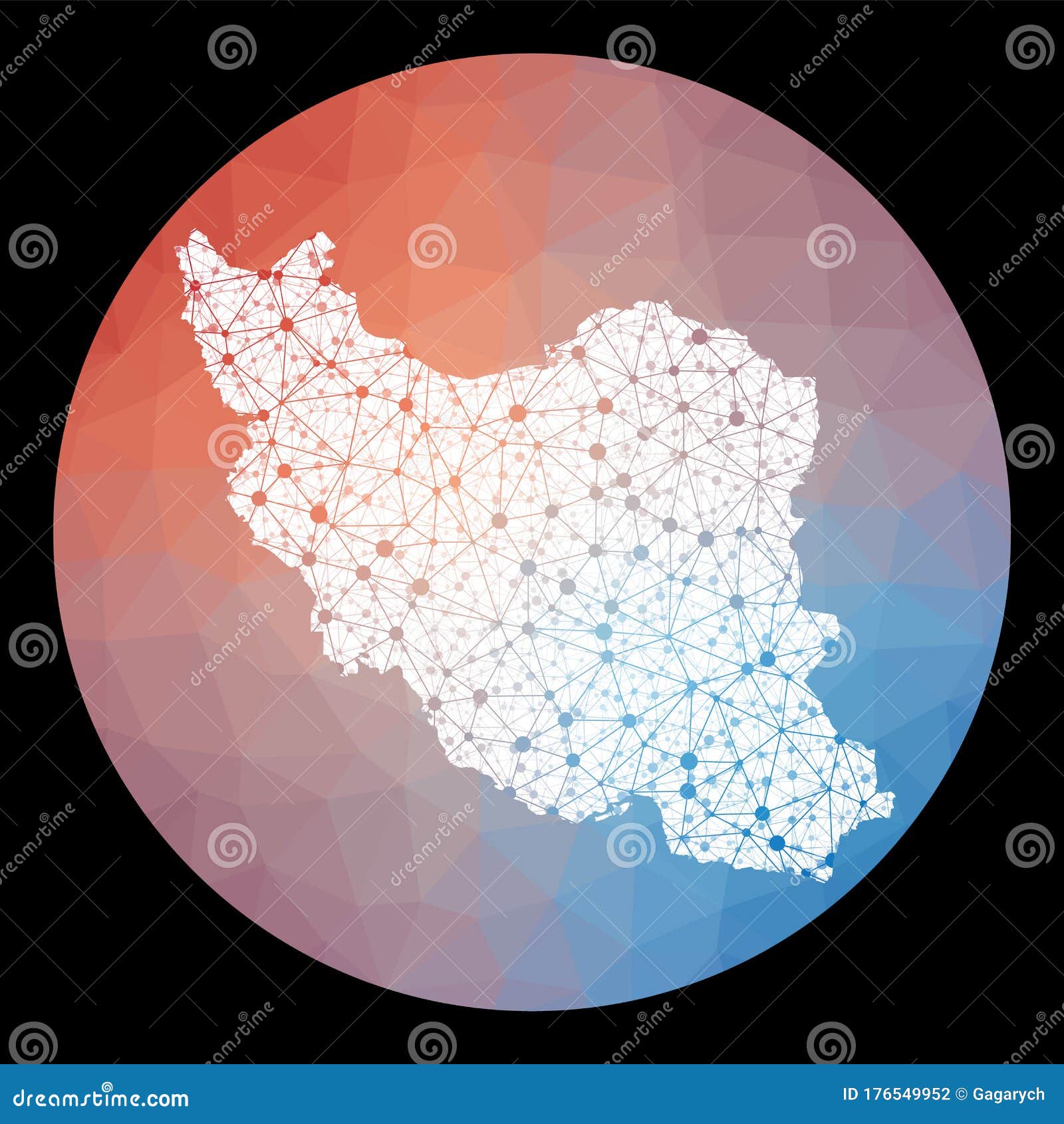 Vector network Iran map. stock vector. Illustration of iranian - 176549952