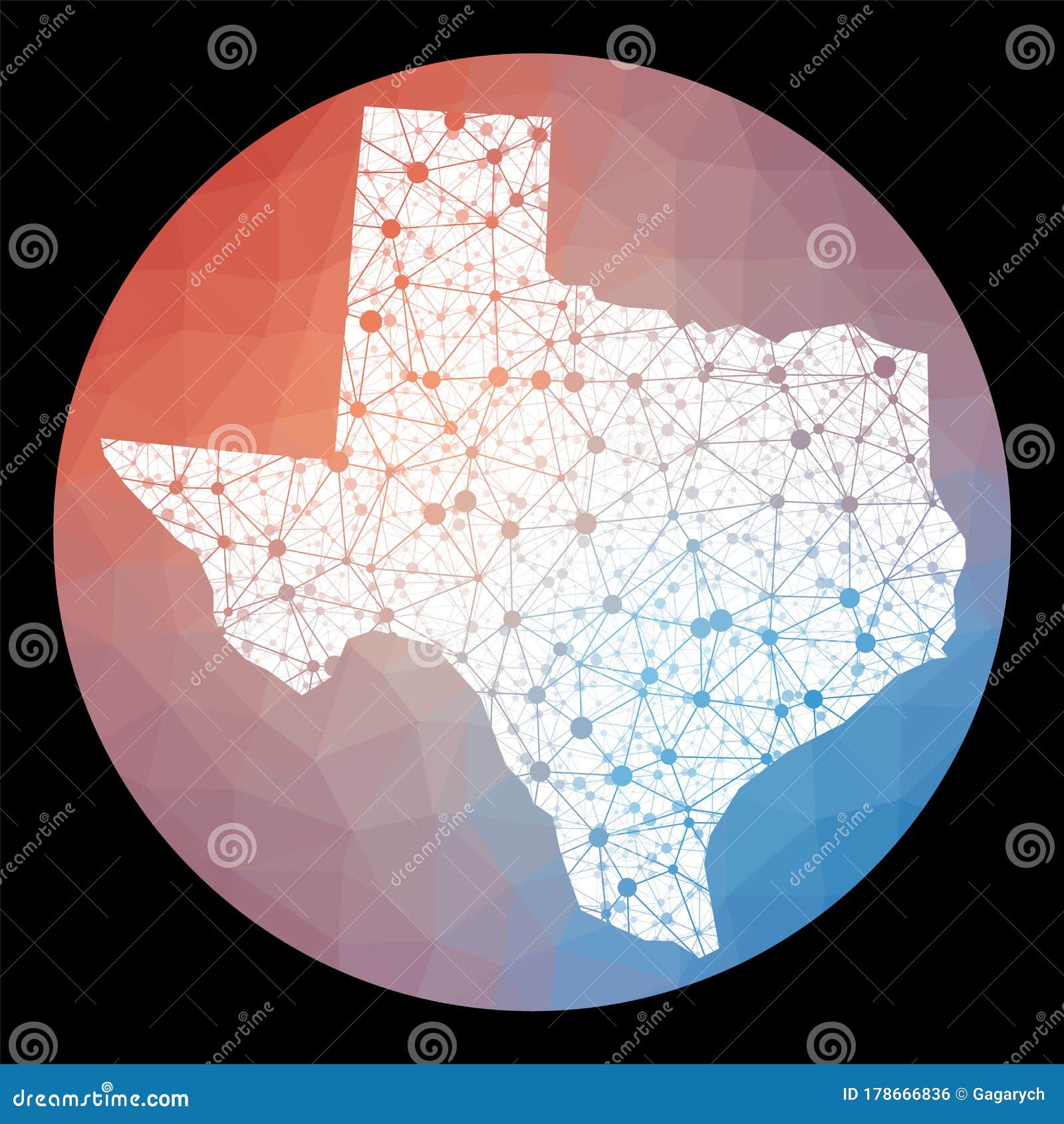 Vector network Texas map. stock vector. Illustration of government 178666836