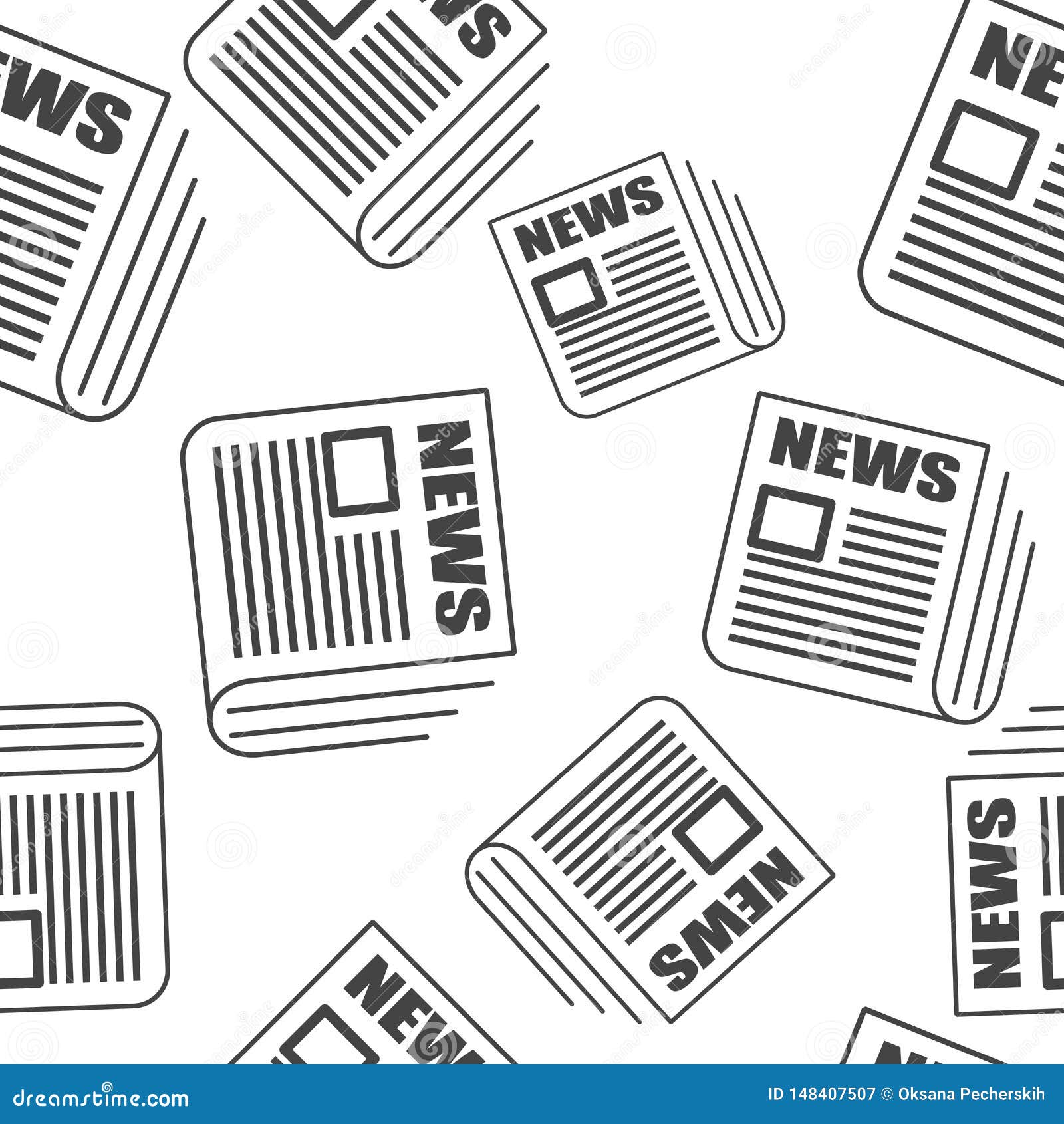 Vector News Icon Newspaper News Pattern On A White Background Stock Vector Illustration Of Headline Flat