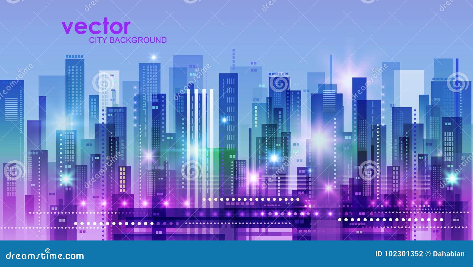 Download Vector night city skyline stock vector. Illustration of ...