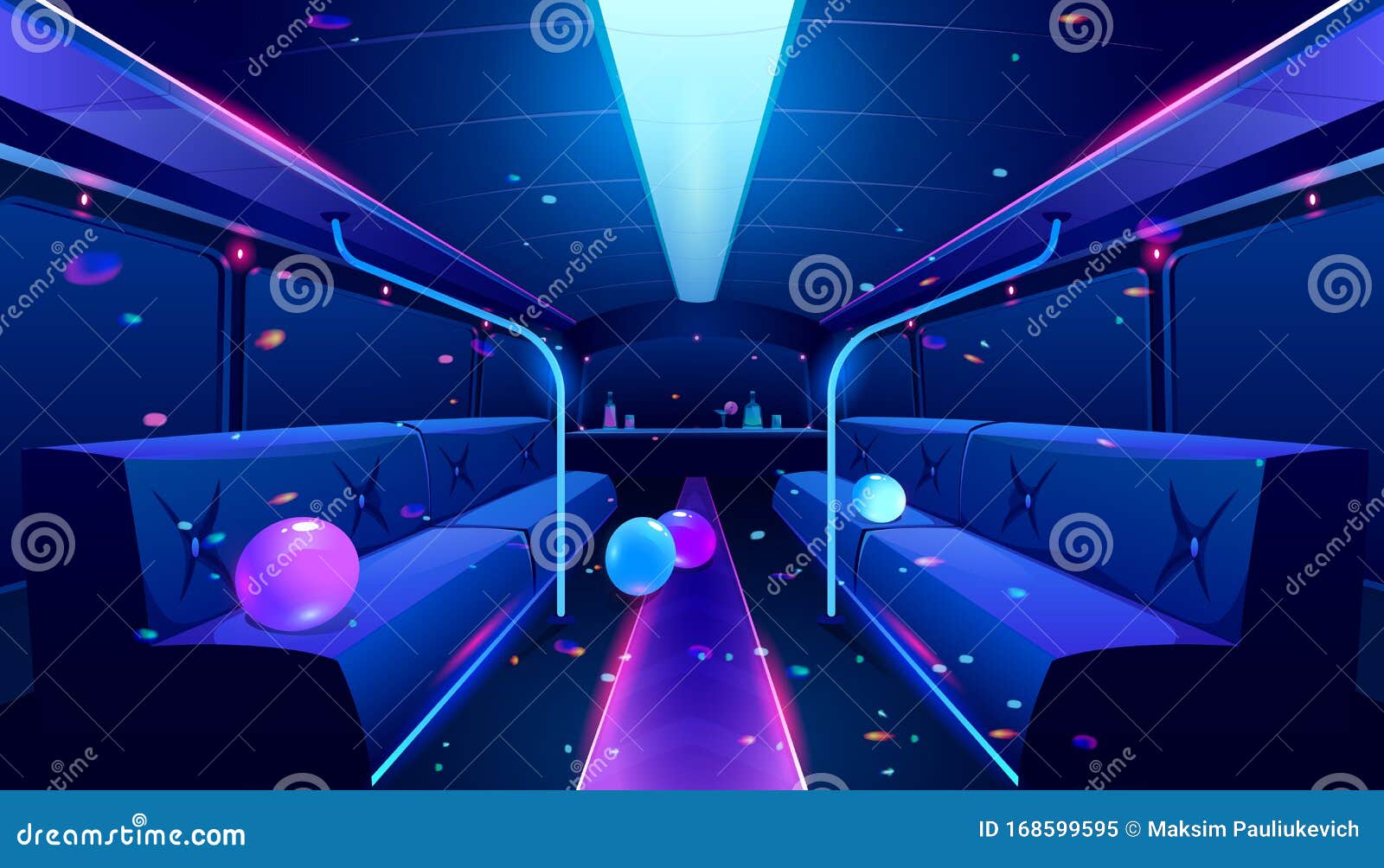  nightclub interior in party bus