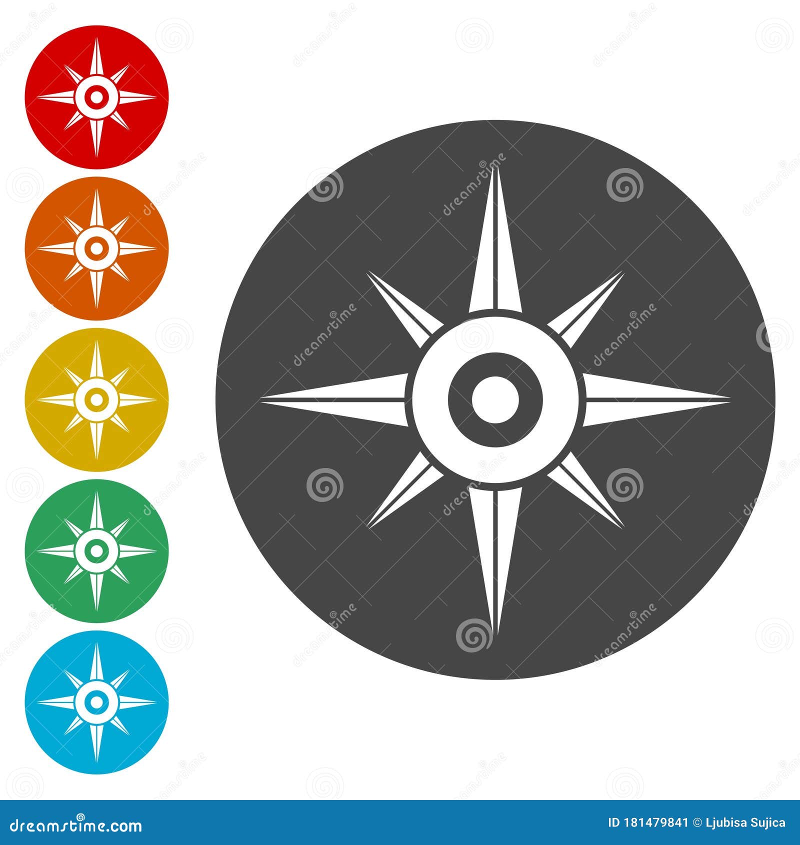 Vector North Direction Compass Icon Stock Vector - Illustration of east