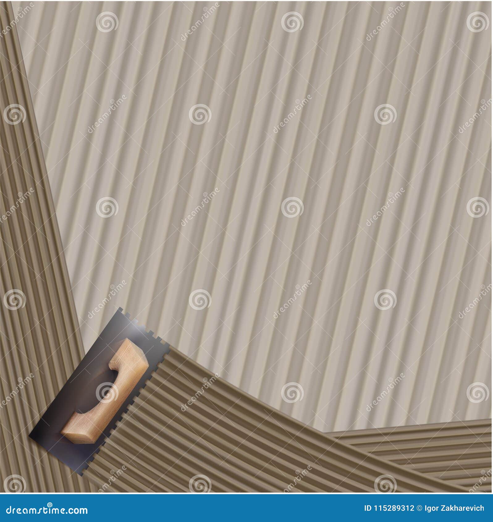 Notched Trowel Vector Concept Colored Linear Icon