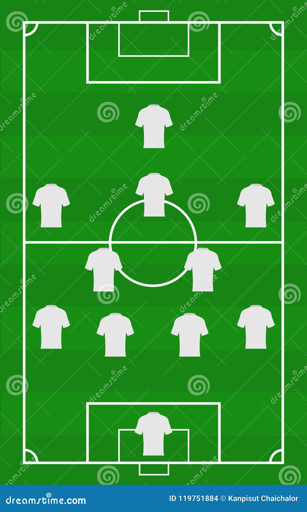 Representação das posições de jogadores em campo de futebol. G