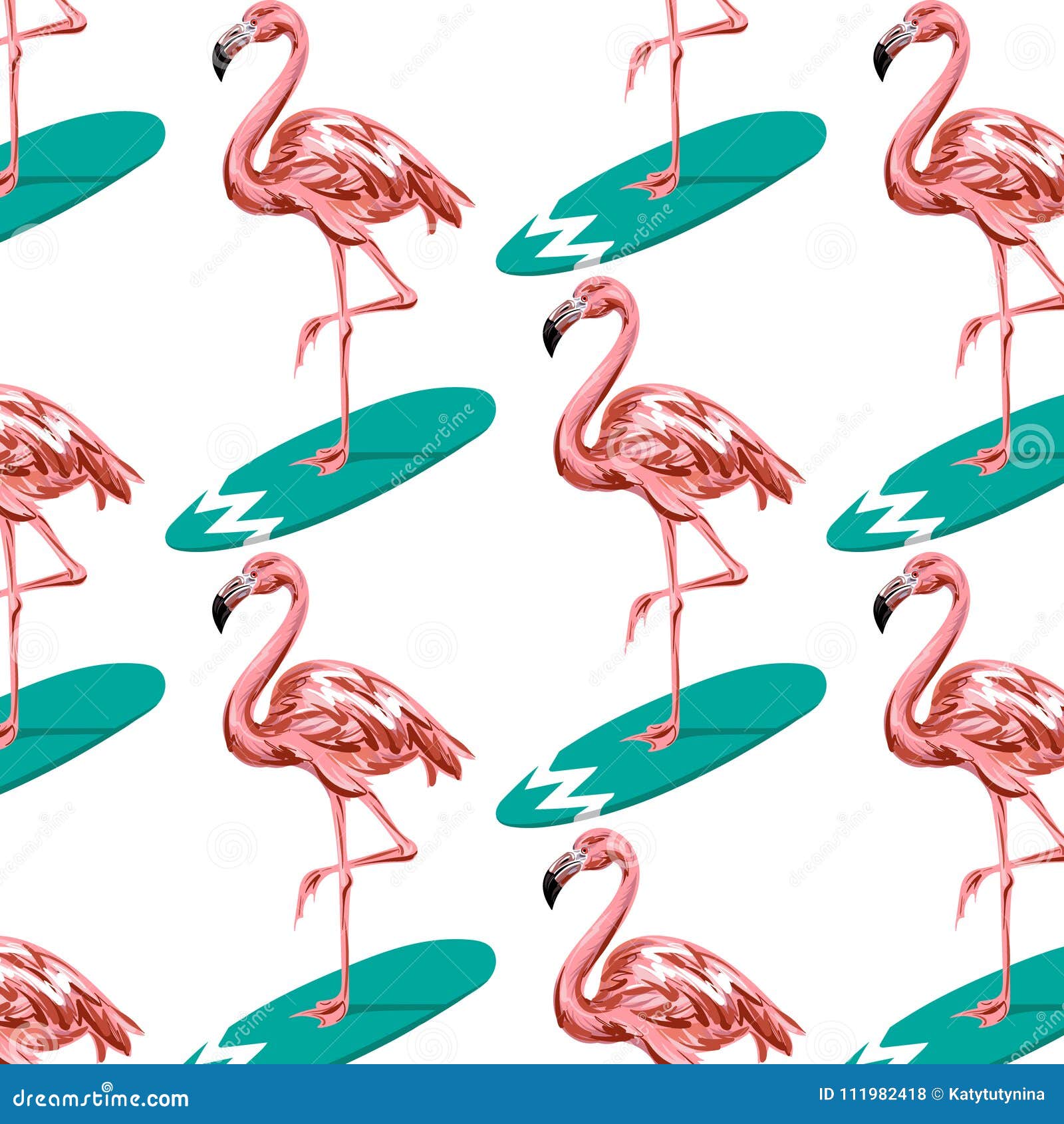 Vector o teste padrão colorido com ilustração tirada mão do flamingo na prancha Molde para o cartão, o cartaz, o cartaz, a bandeira, a cópia para o t-shirt, o pino, o crachá e o remendo