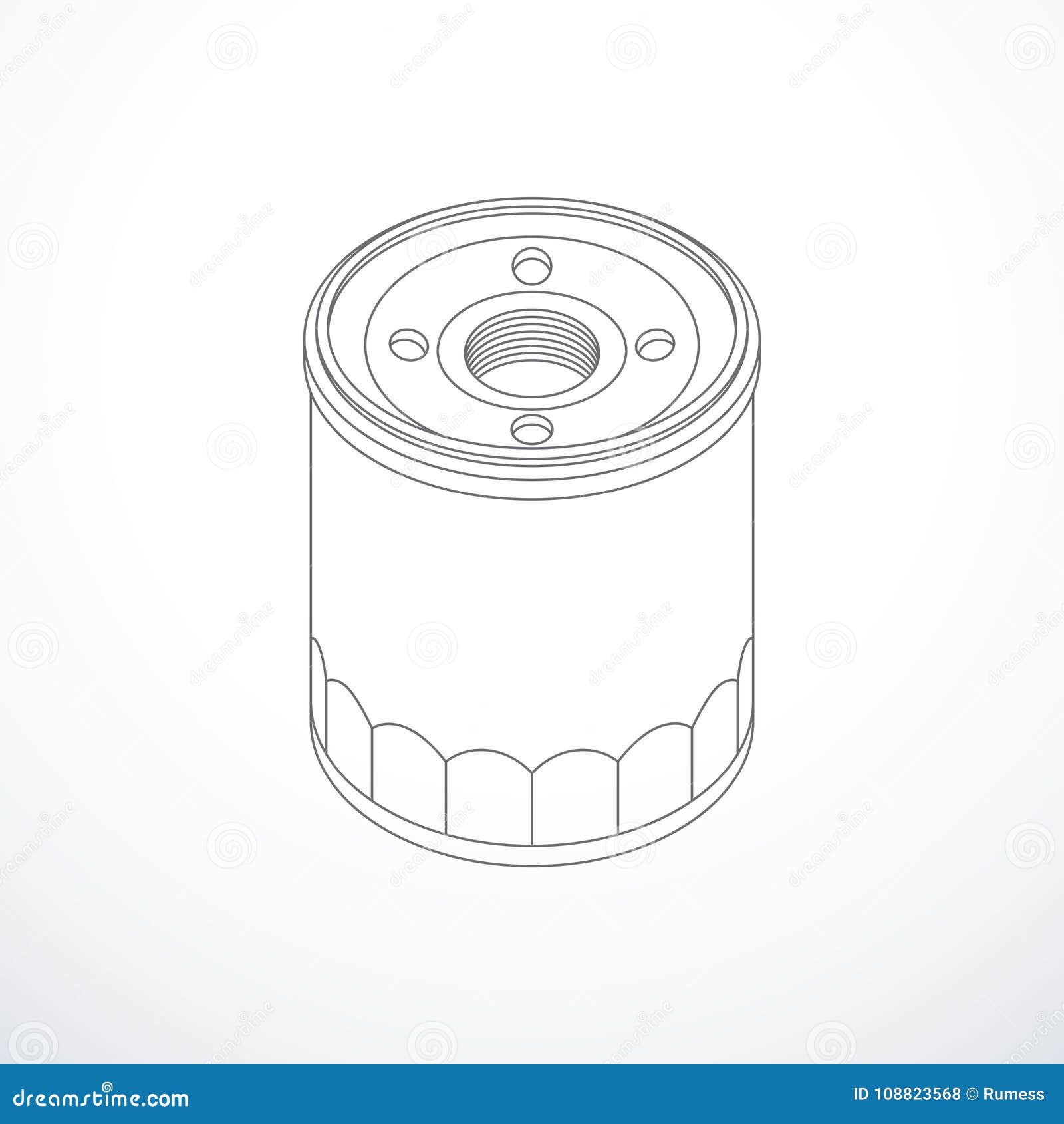 Vector oil filter isolated stock vector. Illustration of parts 108823568