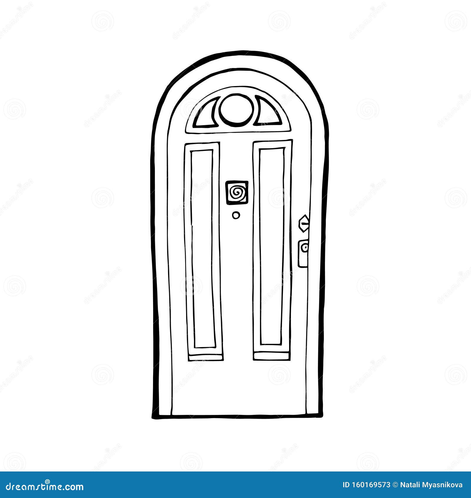 Vector Old Fashioned Doors With Carved Cornice Decorated