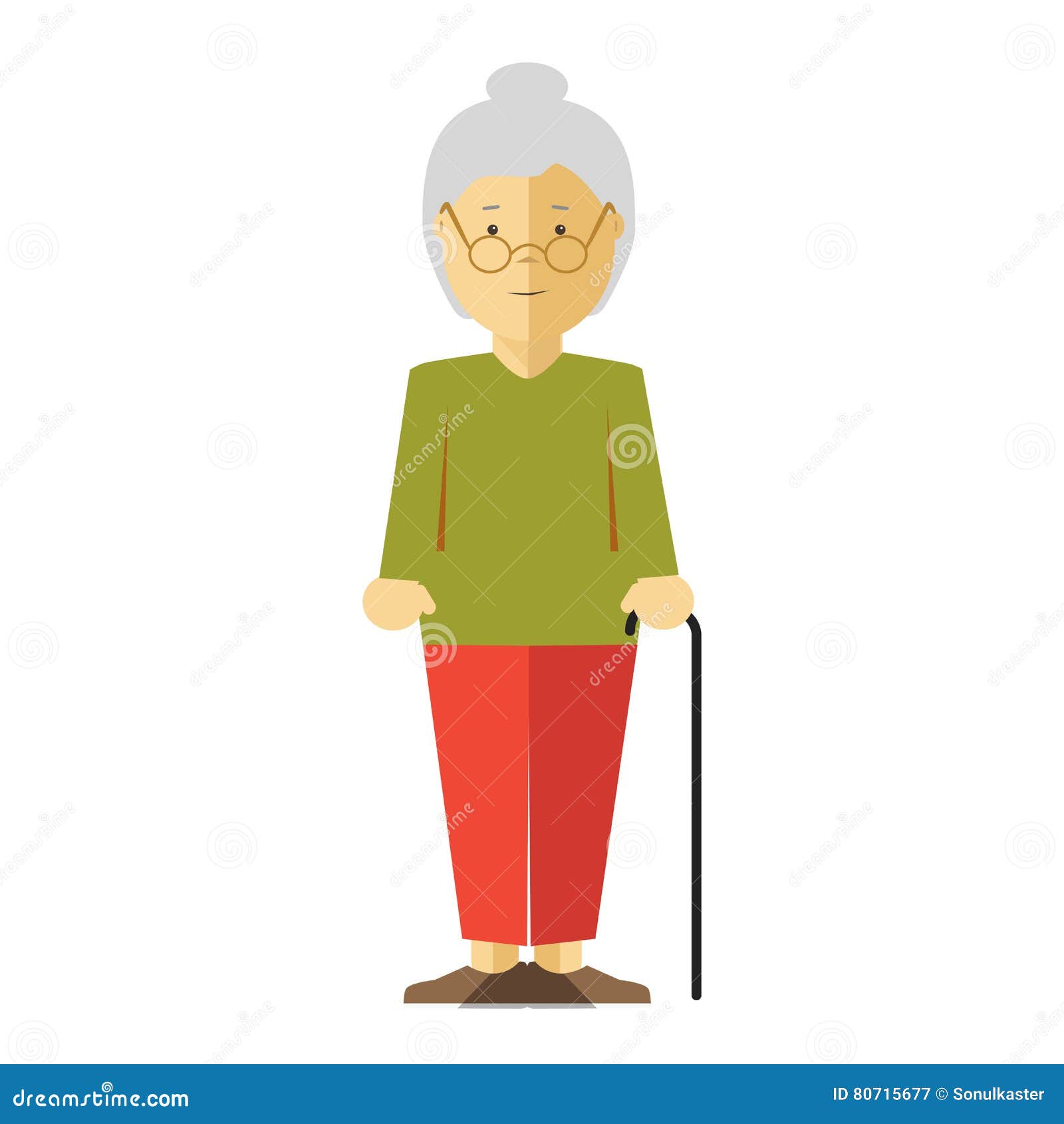 Vector Old Lady or Grandmother. Stock Vector - Illustration of cartoon ...