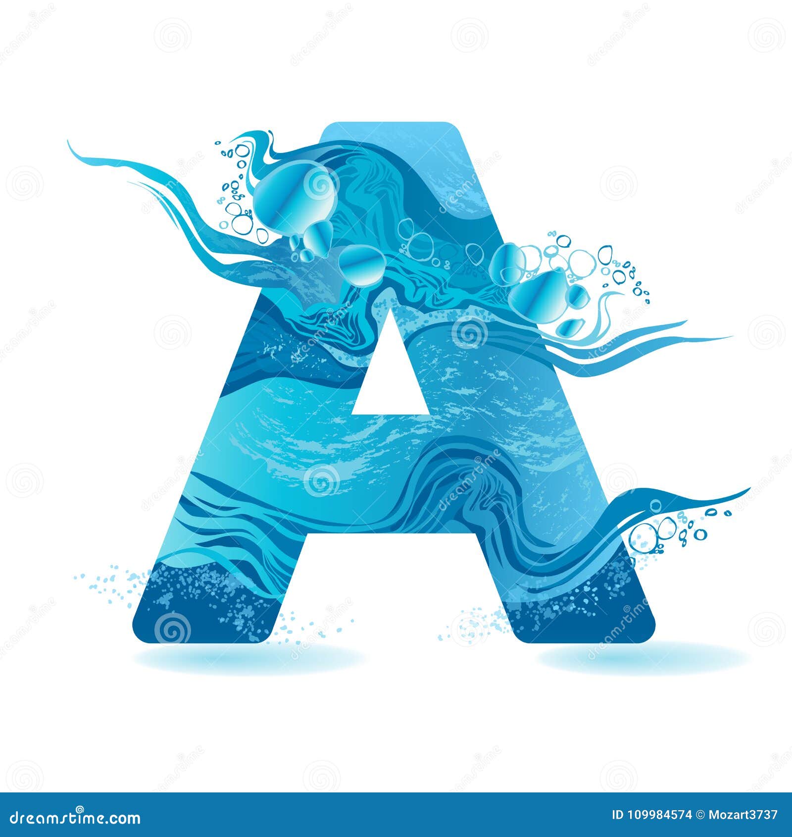 Vector One letter of water stock vector. Illustration of ...