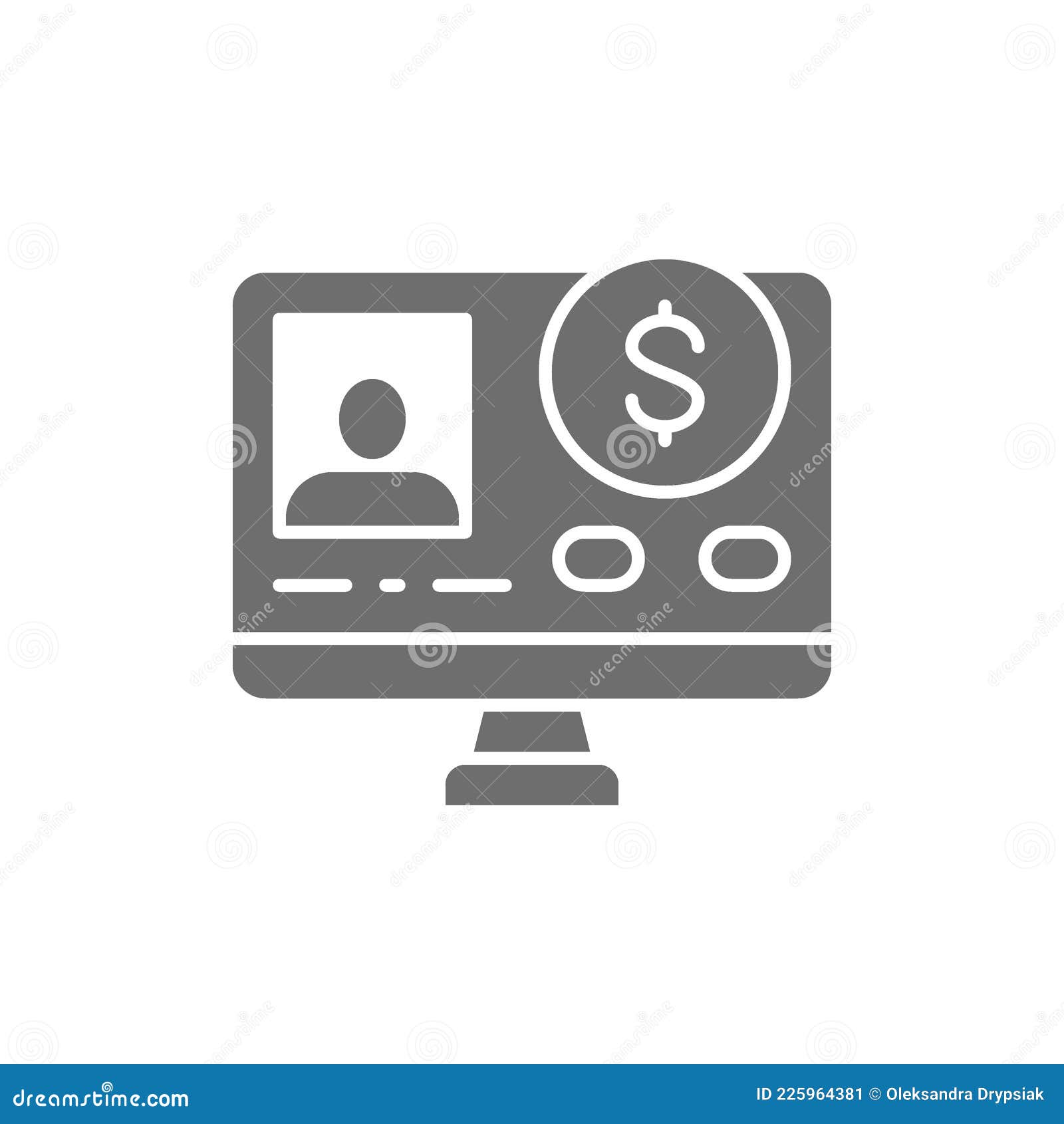 Online Loan Application Grey Icon. Isolated on White Background Stock