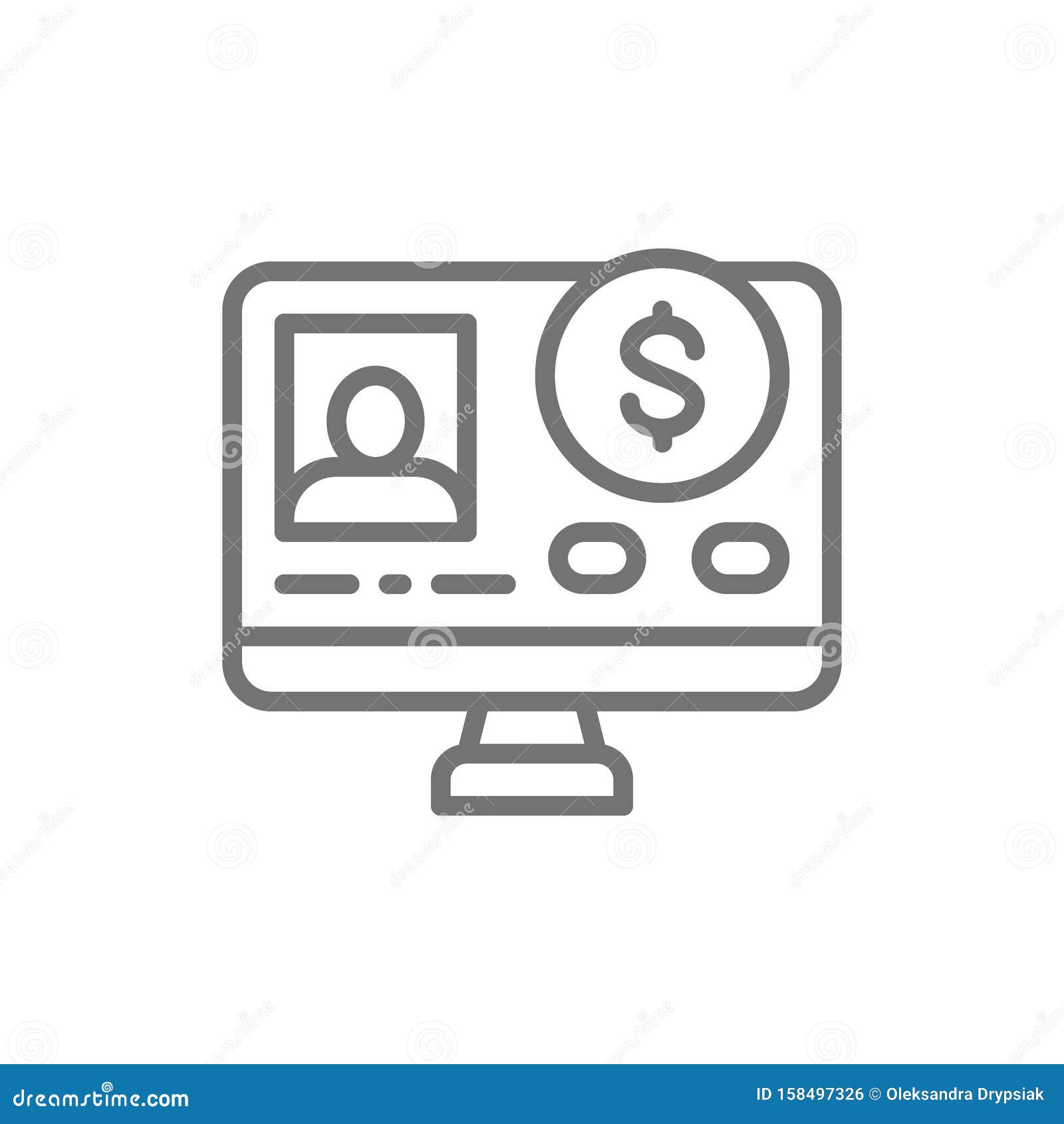 Online Loan Application Line Icon. Isolated on White Background Stock