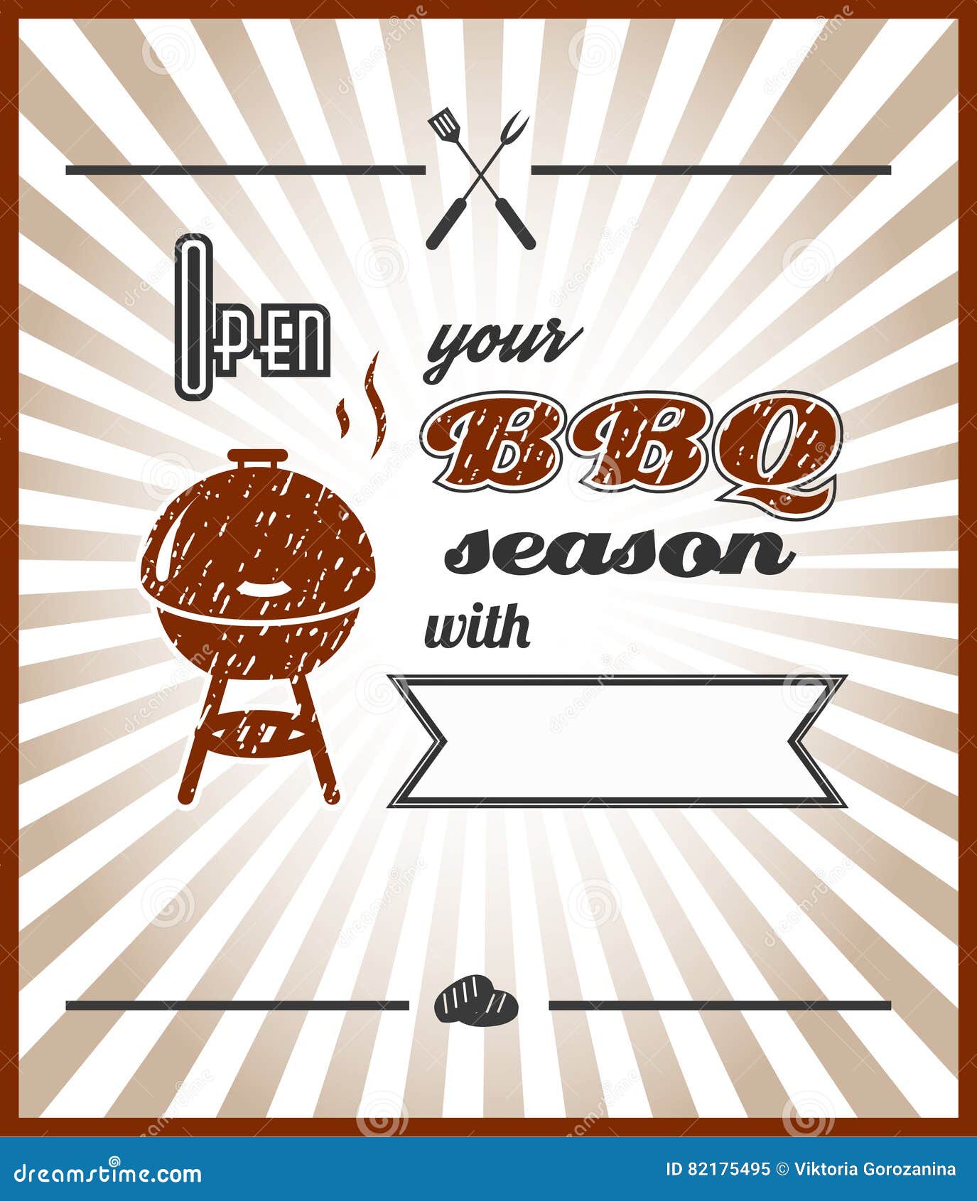 Vector. Open Your BBQ Season Stock Illustration Illustration of