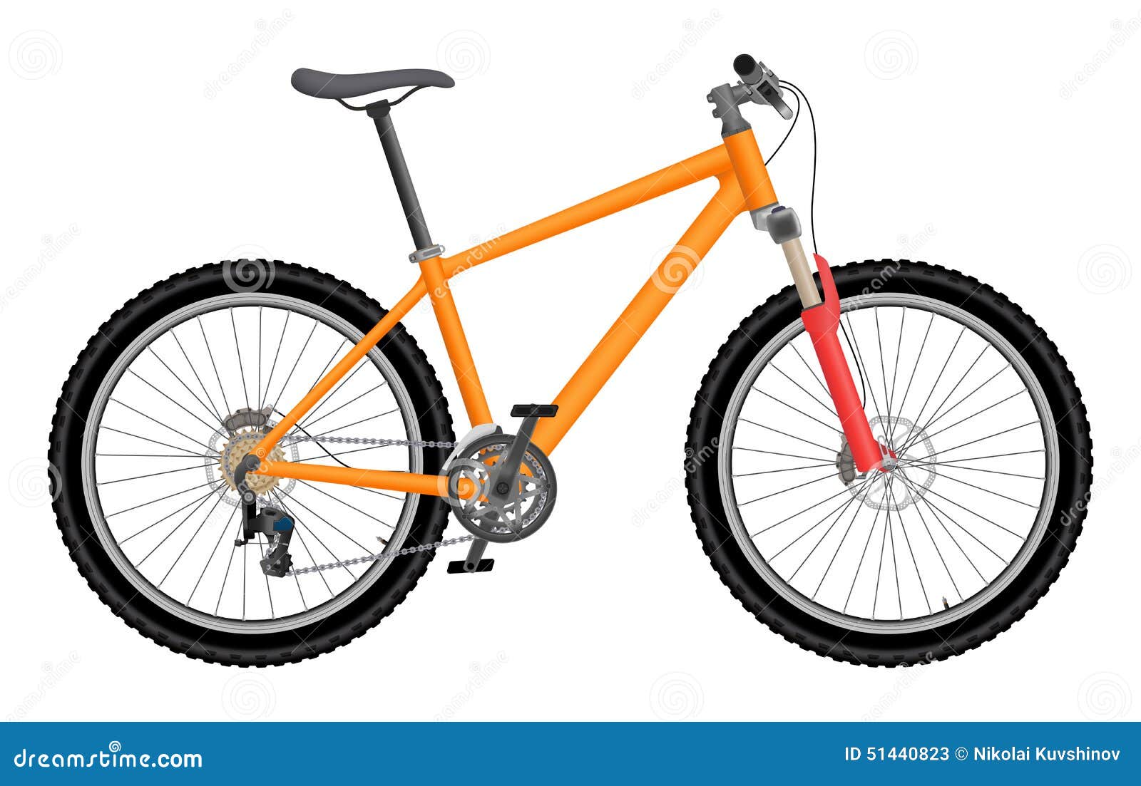 Vector orange bike stock vector. Illustration of gear 51440823