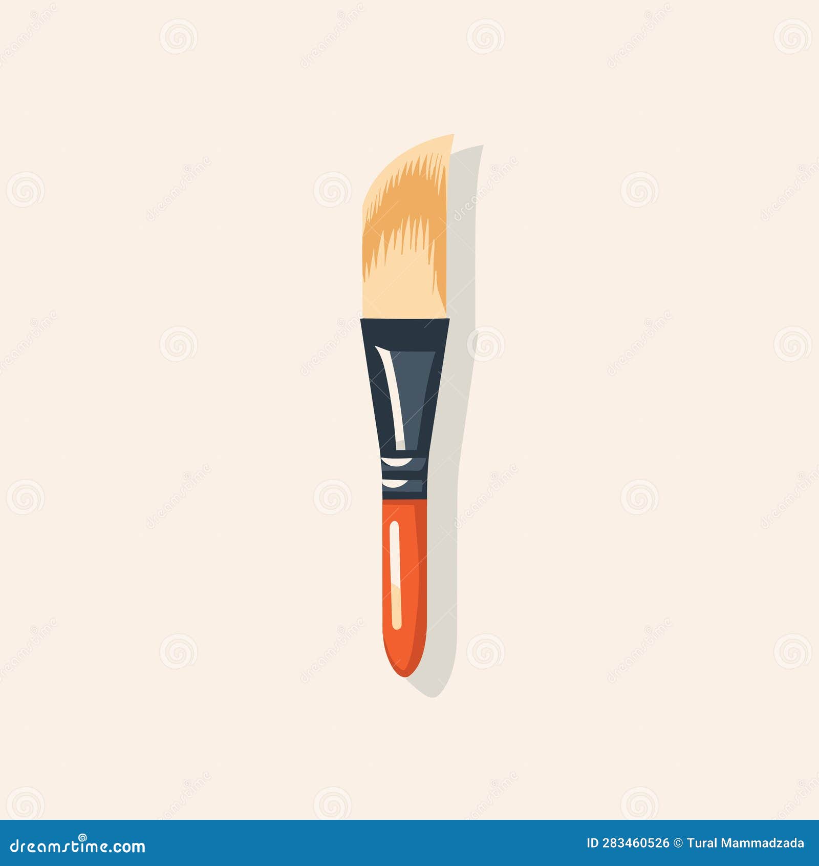 Vector of an Orange and Black Brush Icon on a White Background Stock