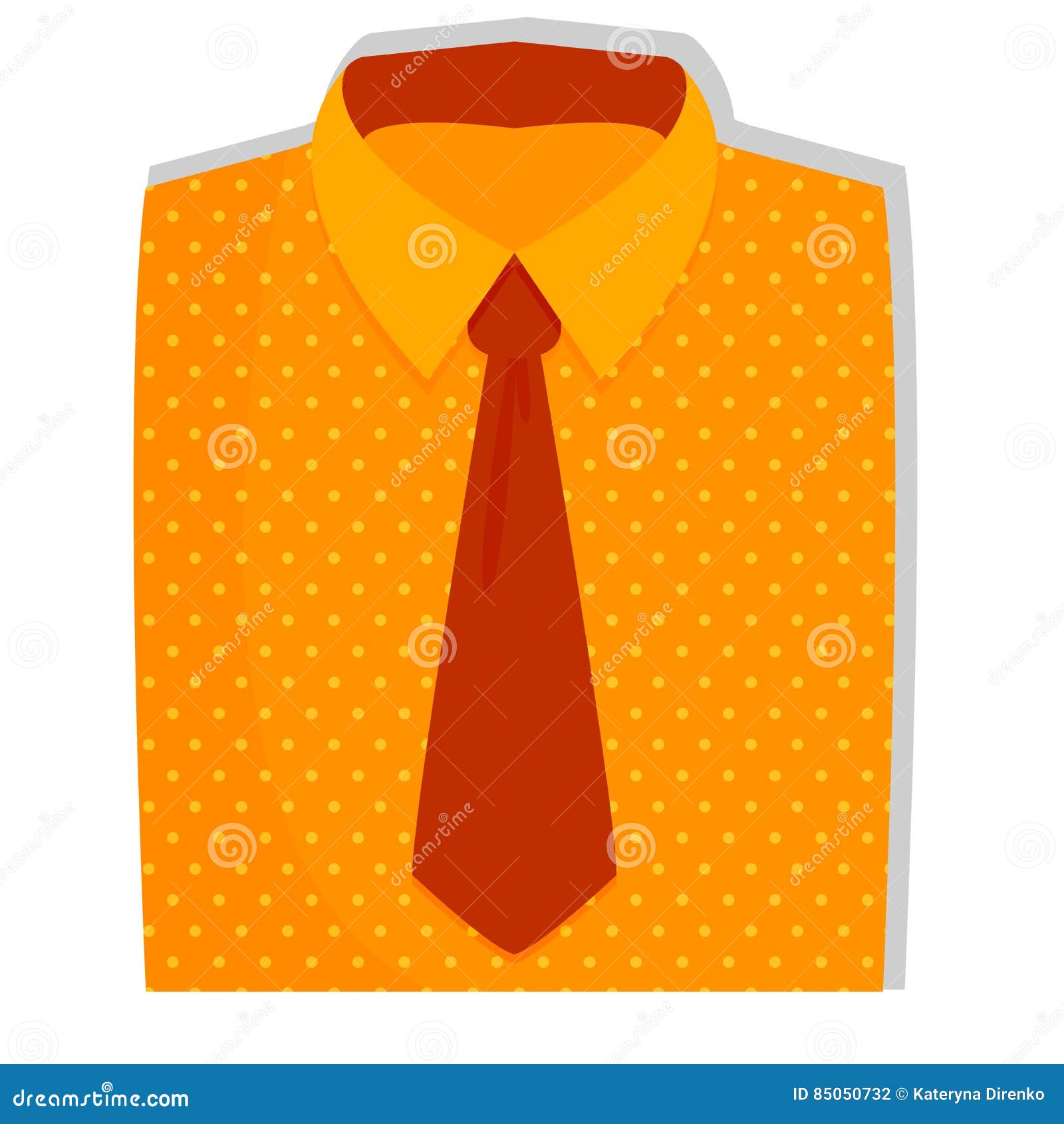 Download Vector Orange Folded Shirt Icon With Tie. Stock ...