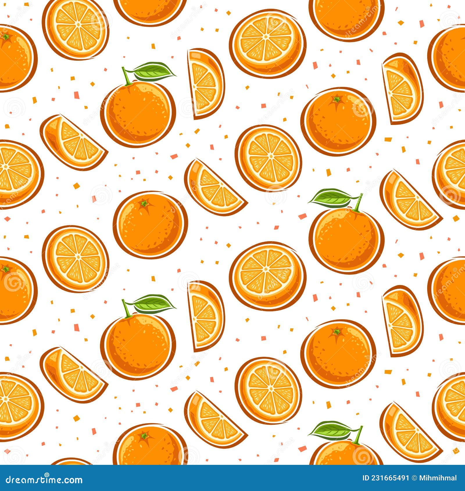 Vector Orange Seamless Pattern Stock Vector - Illustration of design ...