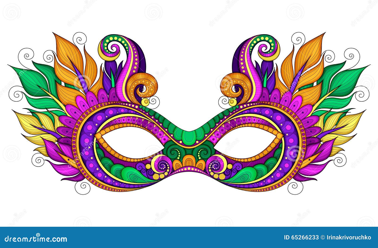 Mardi gras carnival violet feather Royalty Free Vector Image