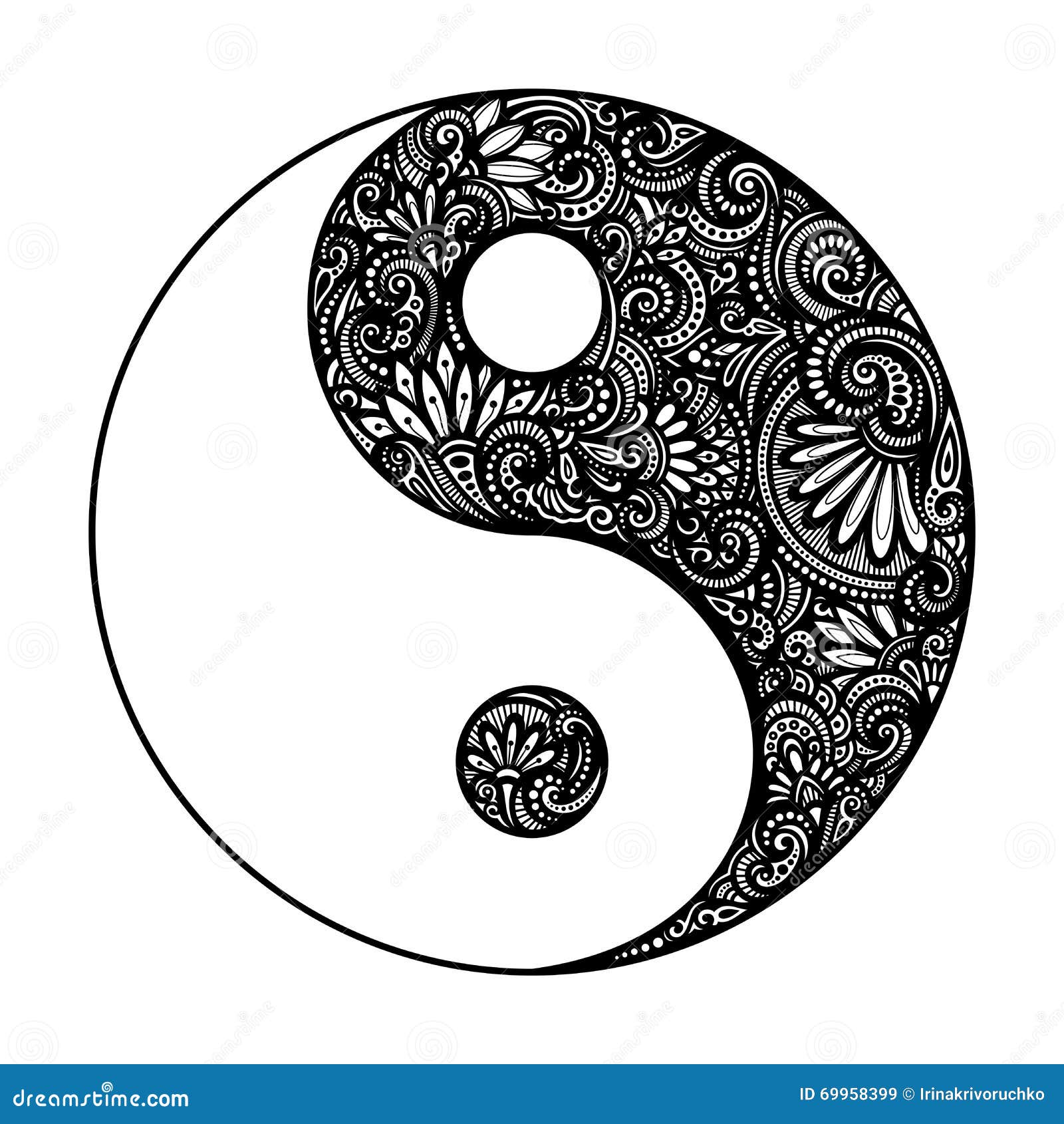 Cute Abstract Yin Yang Sign Two Stock Vector (Royalty Free