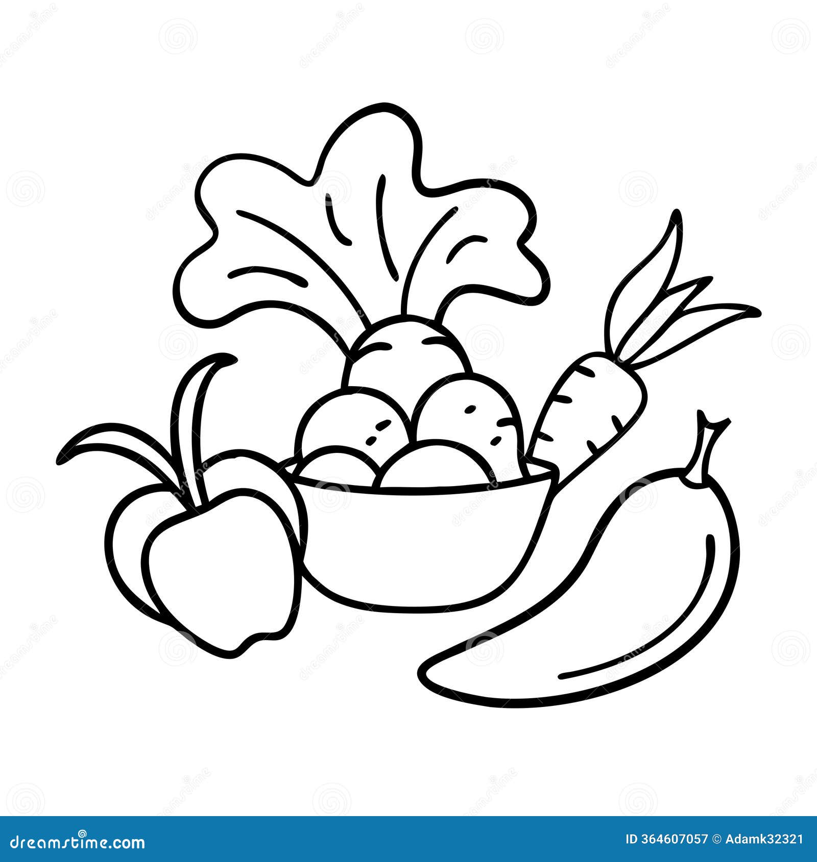 Vector Outline Assorted Fruits Vegetables Illustration for Coloring Books  and Projects Stock Image - Illustration of simplicity, coloring: 364607057, image size:1600x1690