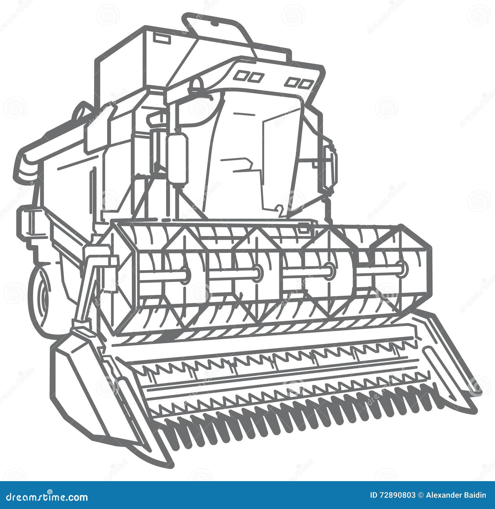 How to draw a Combine Harvester step by step - YouTube