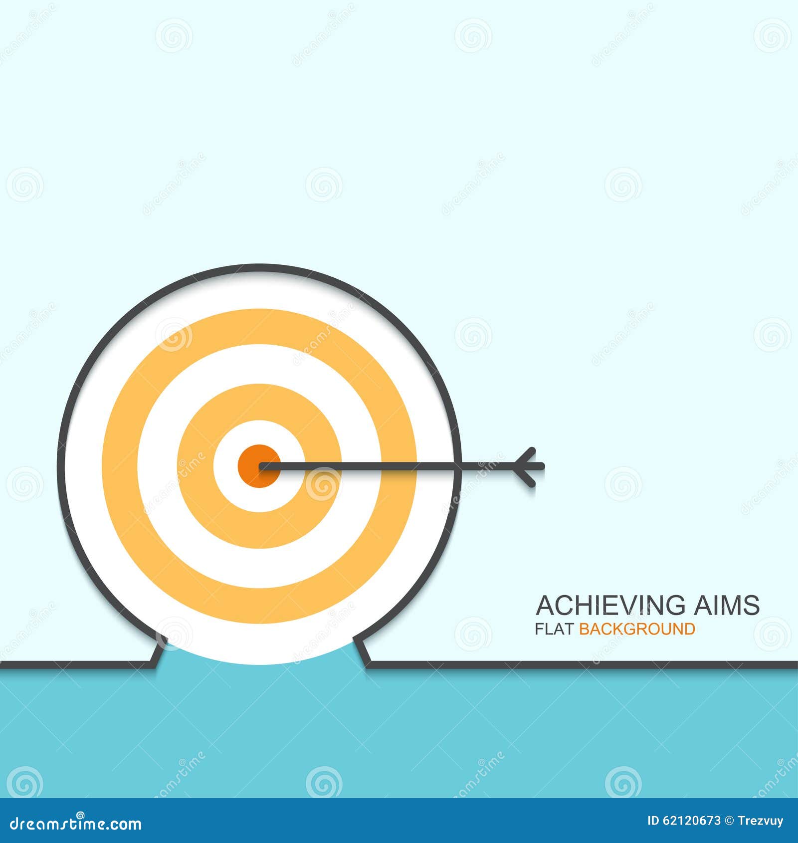 Vector Outline Flat Design of Achieving Aims Stock Vector