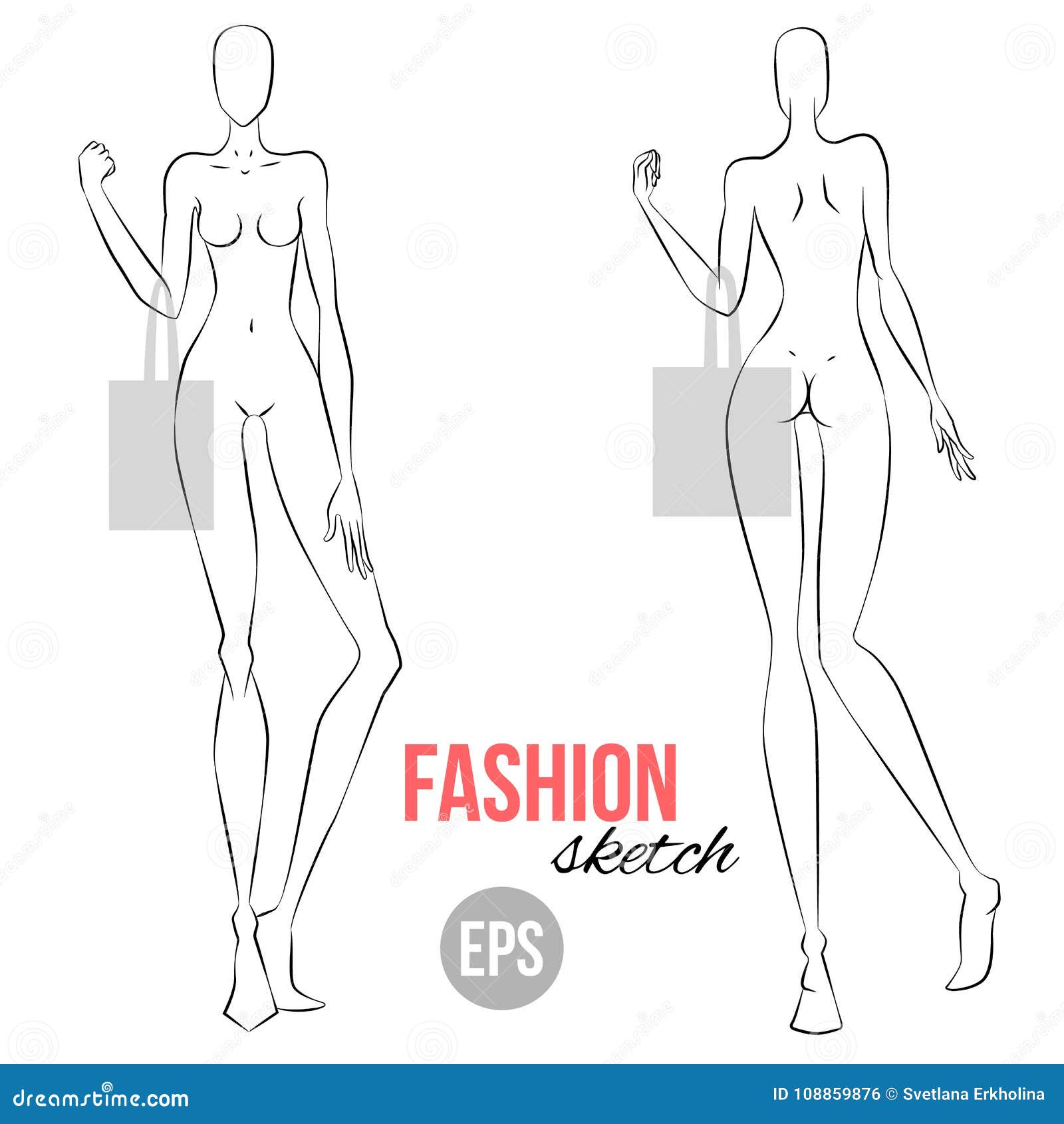 Blank t shirt outline sketch apparel tshirt cad design isolated  technical fashion illustration mockup template front and back vector   Download on Freepik