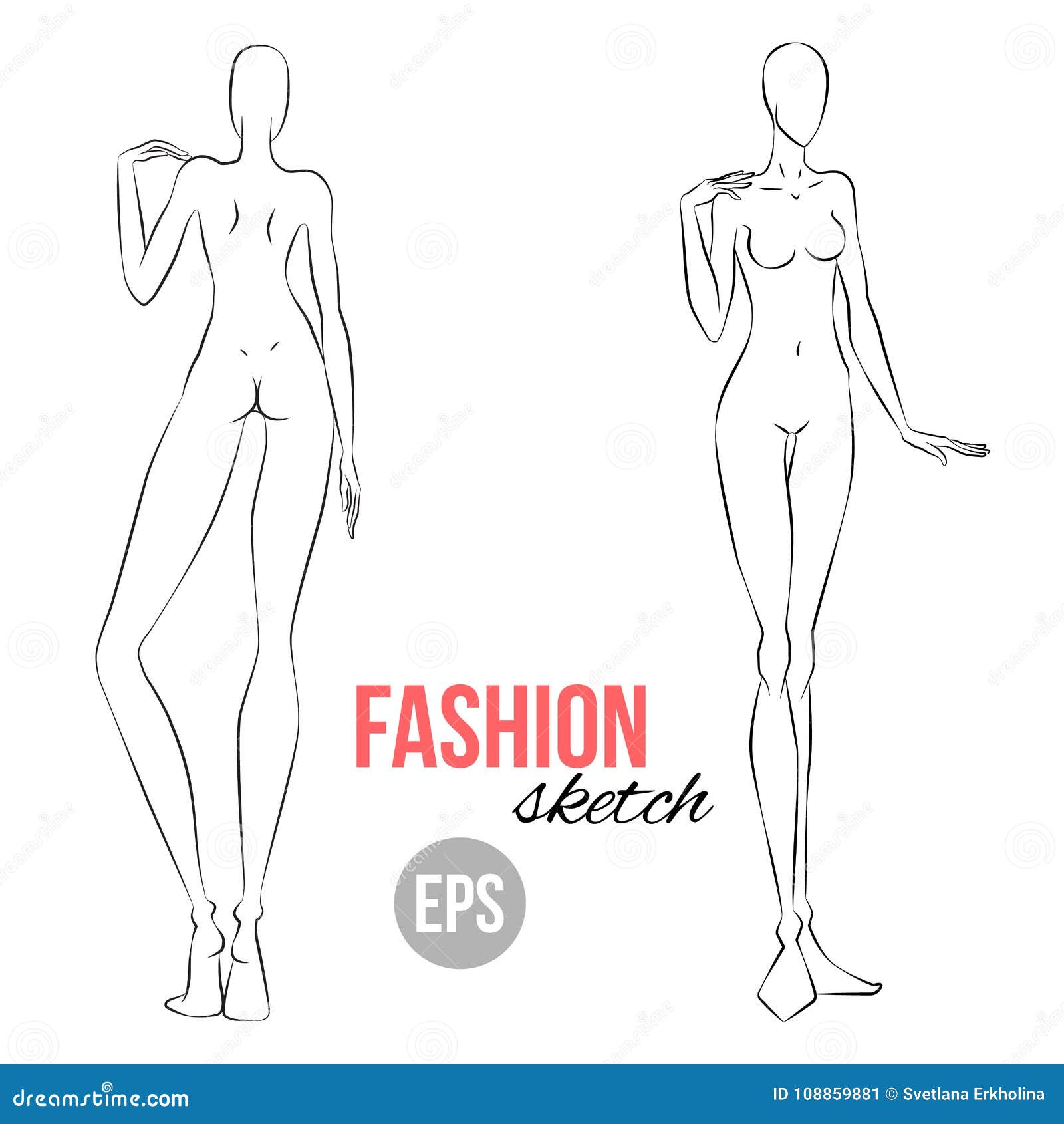 Beautiful slim woman in different poses vector image  Fashion figure  templates Fashion figure drawing Fashion drawing tutorial