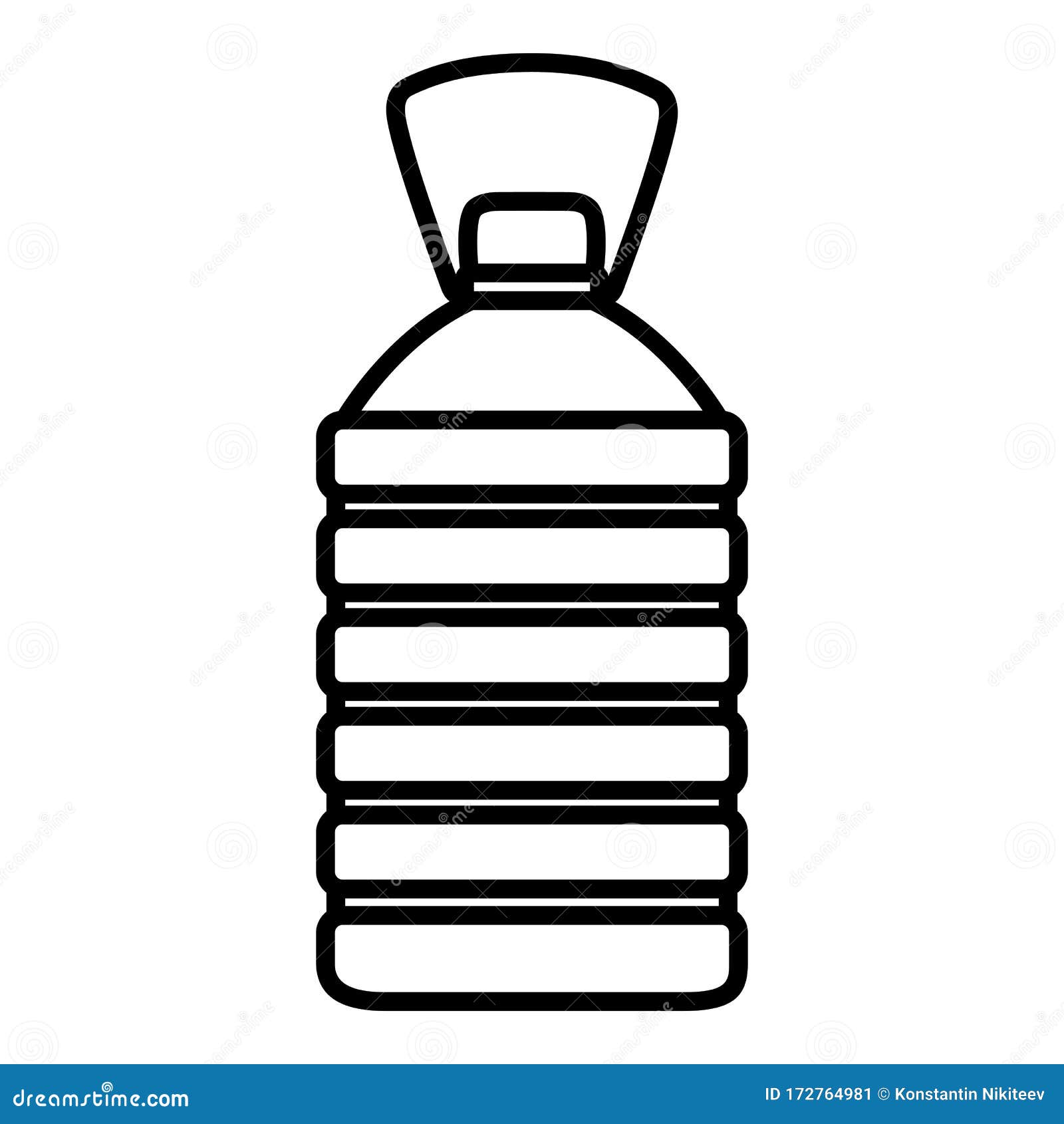 Vector Outline Plastic Bottle Icon Stock Vector - Illustration of ...