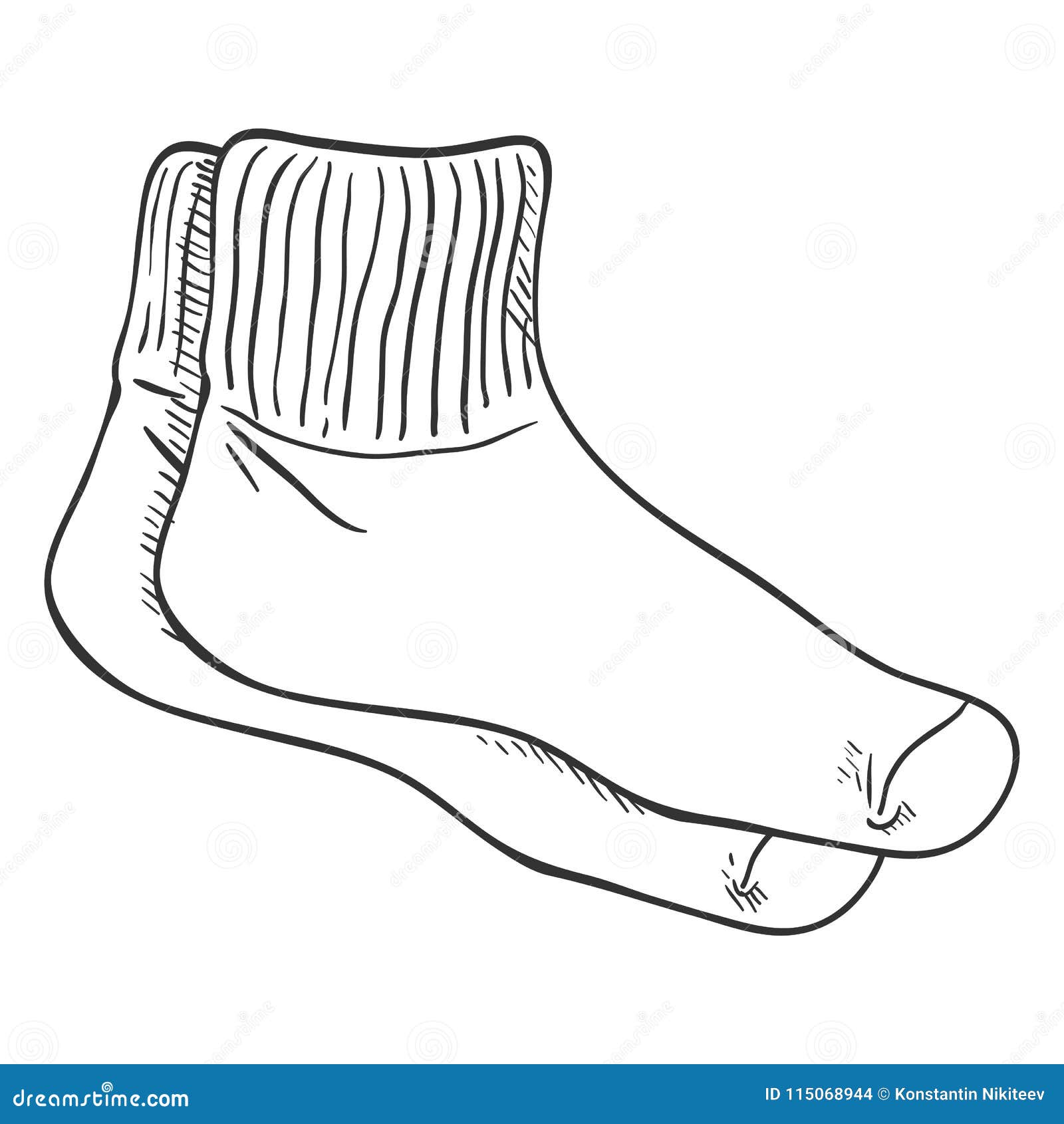Vector Outline Sketch Illustration - Sport Socks Stock Vector