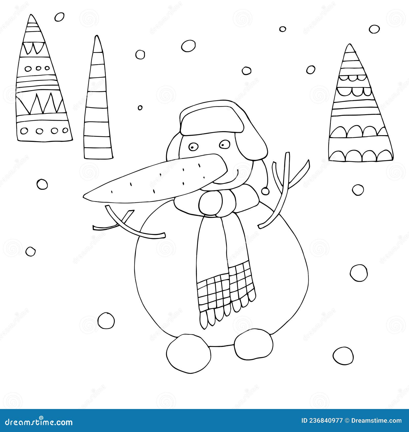  outline of a snowman