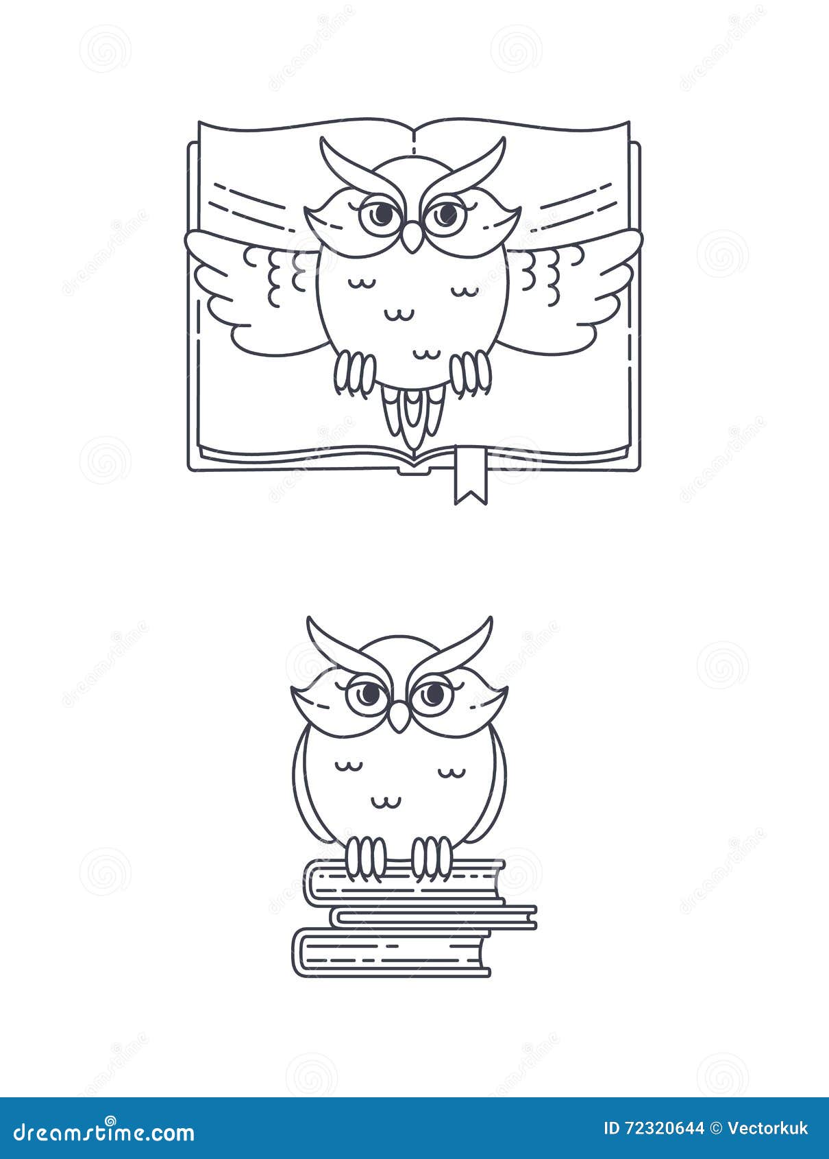  owl and books.