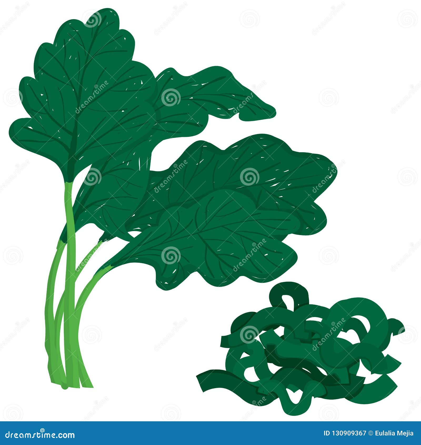  painterly spinach set editable, scalable .