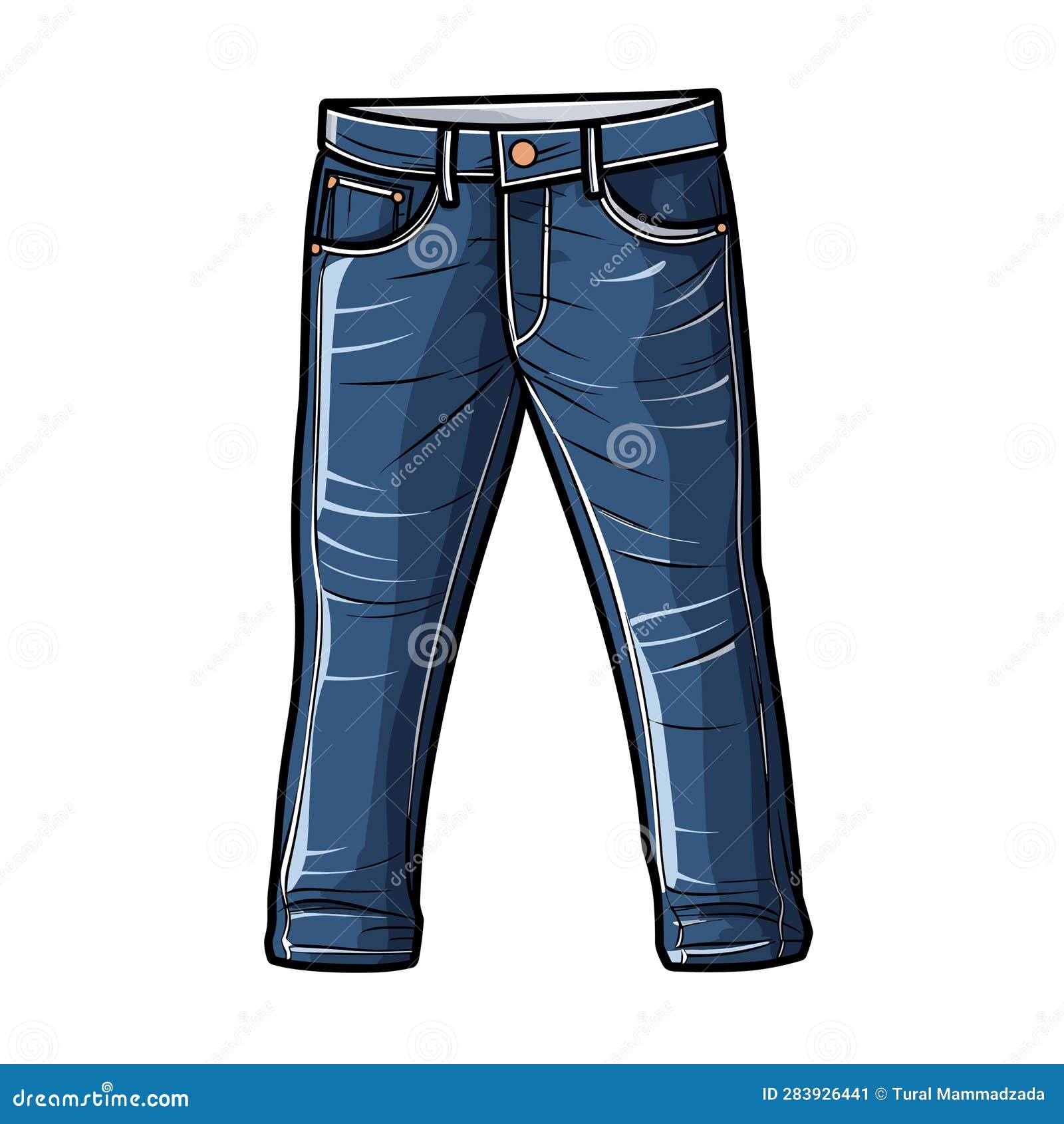 Vector of a Pair of Blue Jeans Isolated on a White Background Stock ...