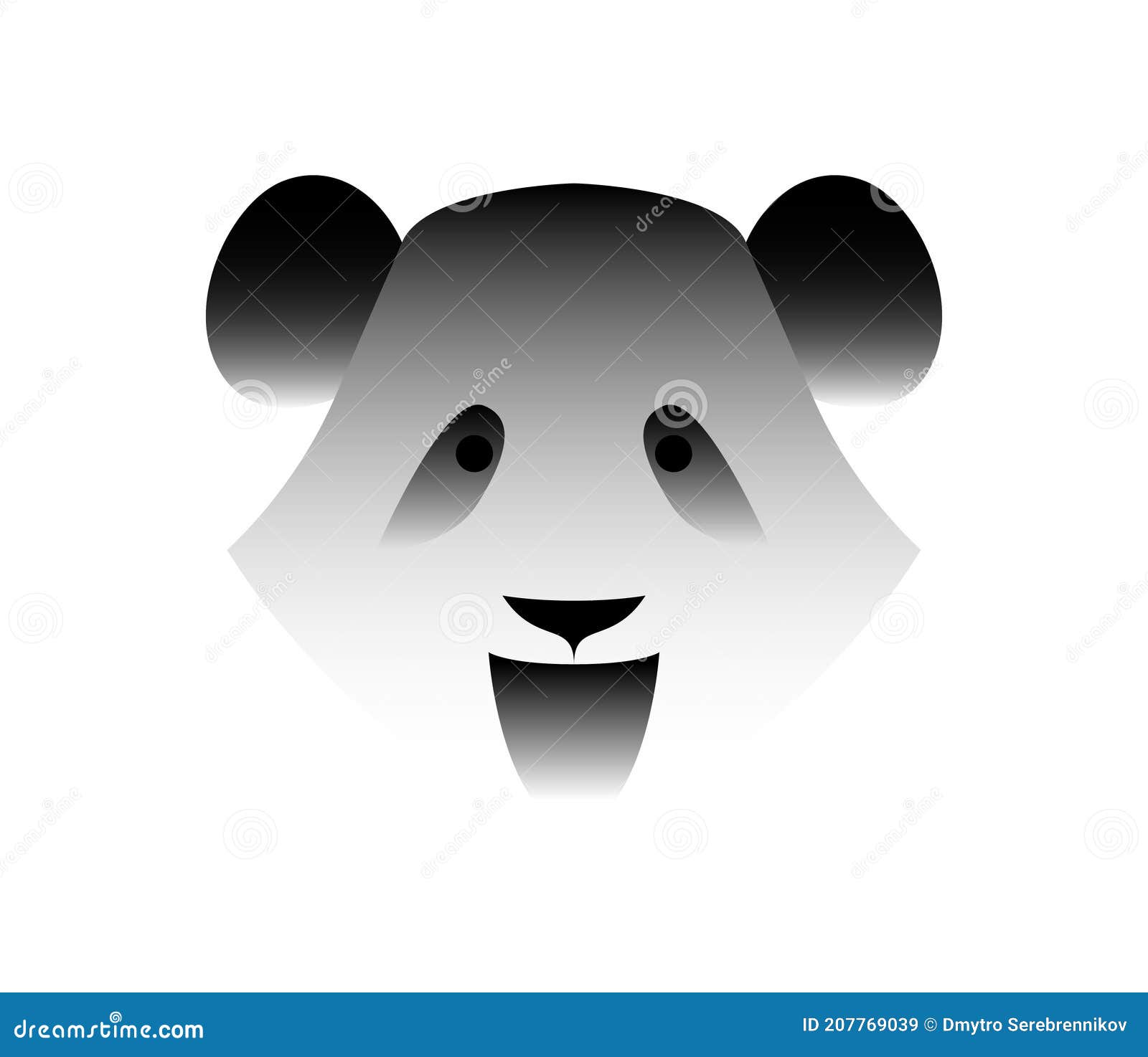 Vector Panda in Gradient Style. Digital Art Stock Illustration ...