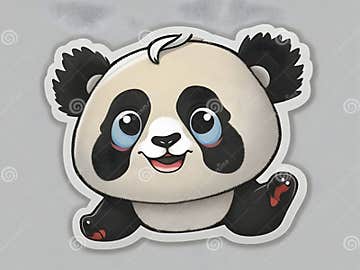 Vector Panda Power: Contour Cartoon Sticker Pack Featuring Happy and ...