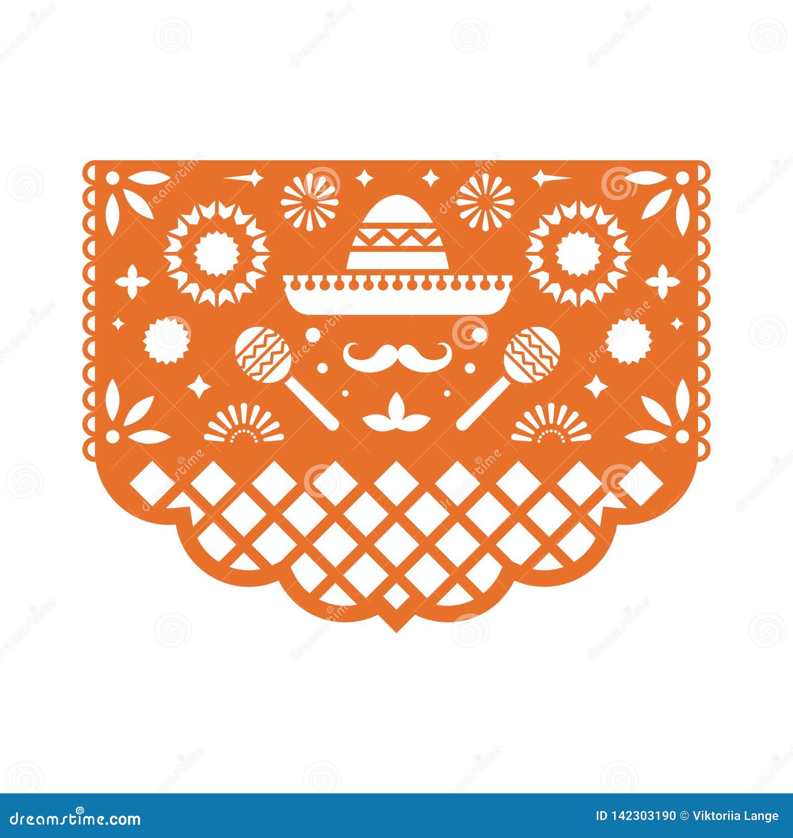  papel picado greeting card with floral pattern.