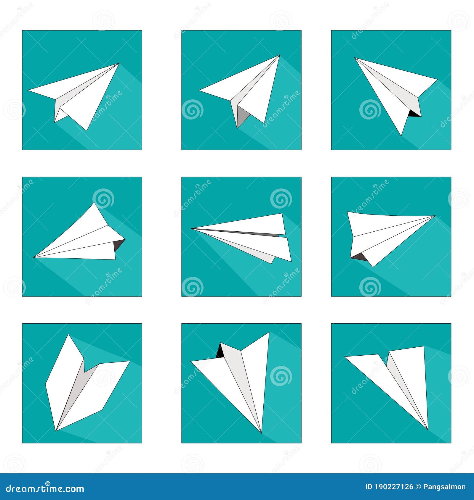  of paper airplance in flat icon . travel .