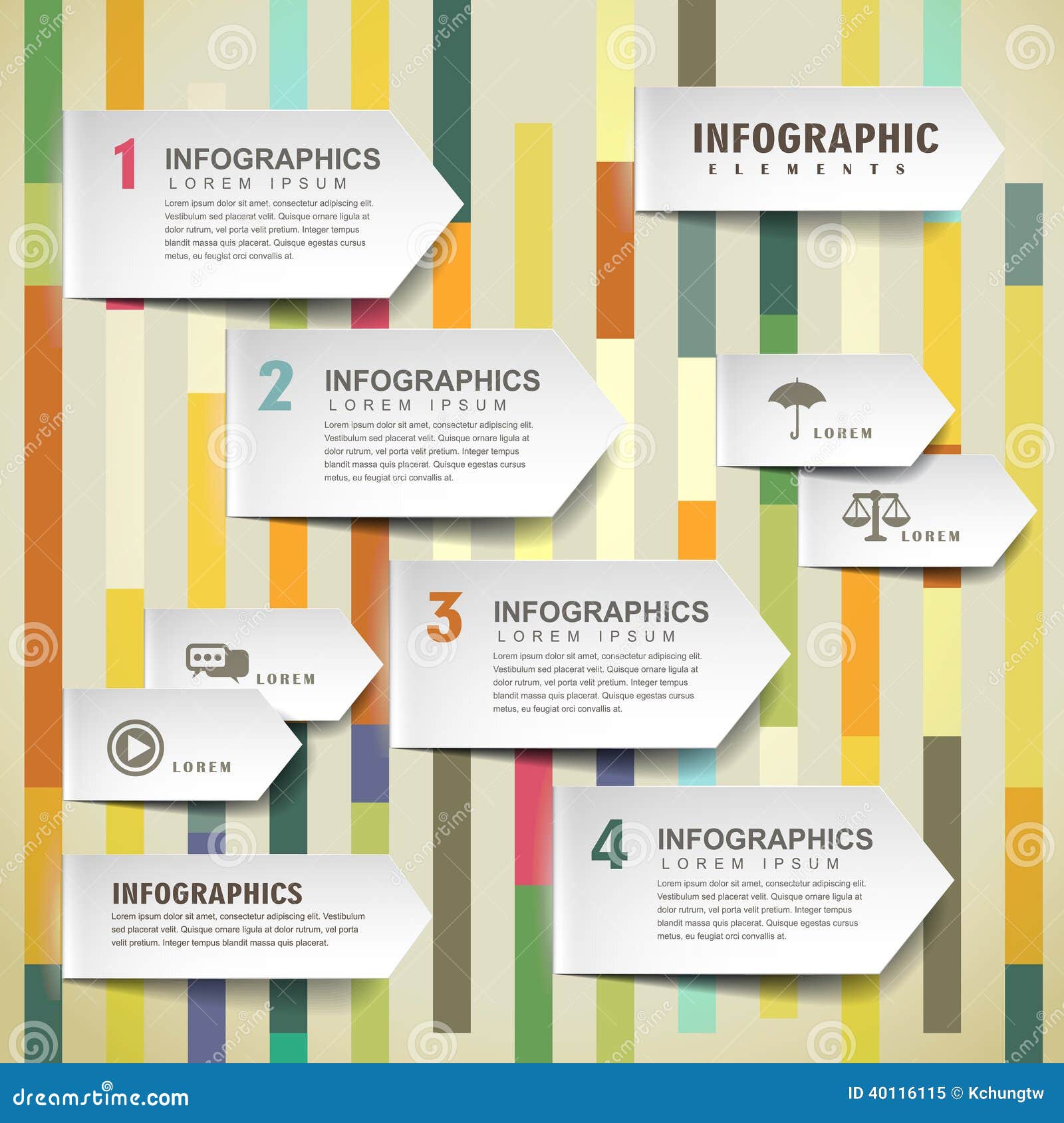  paper arrow tab infographic s