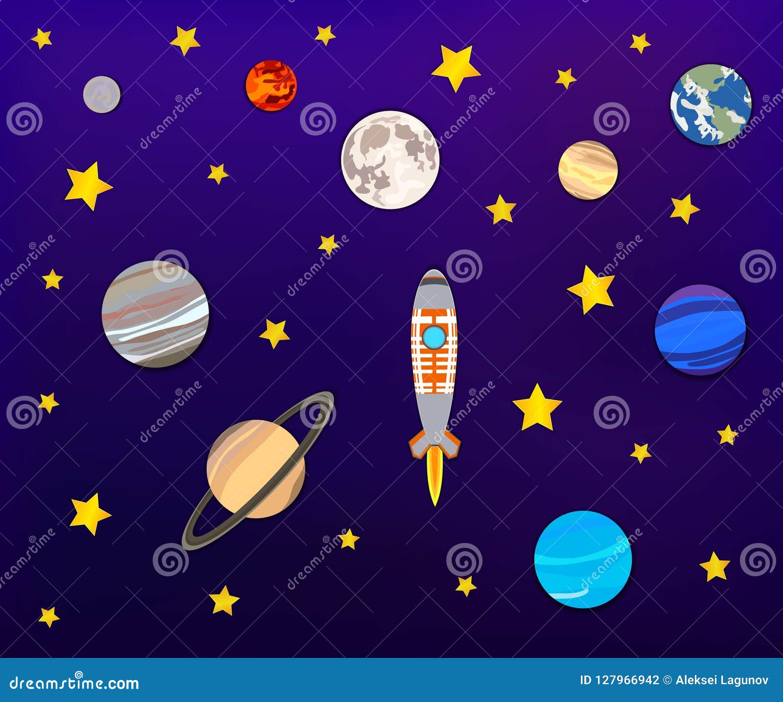 Yongto 7x5ft Outer Space Birthday Photo Backdrop Planet Spacecraft Universe Sky 