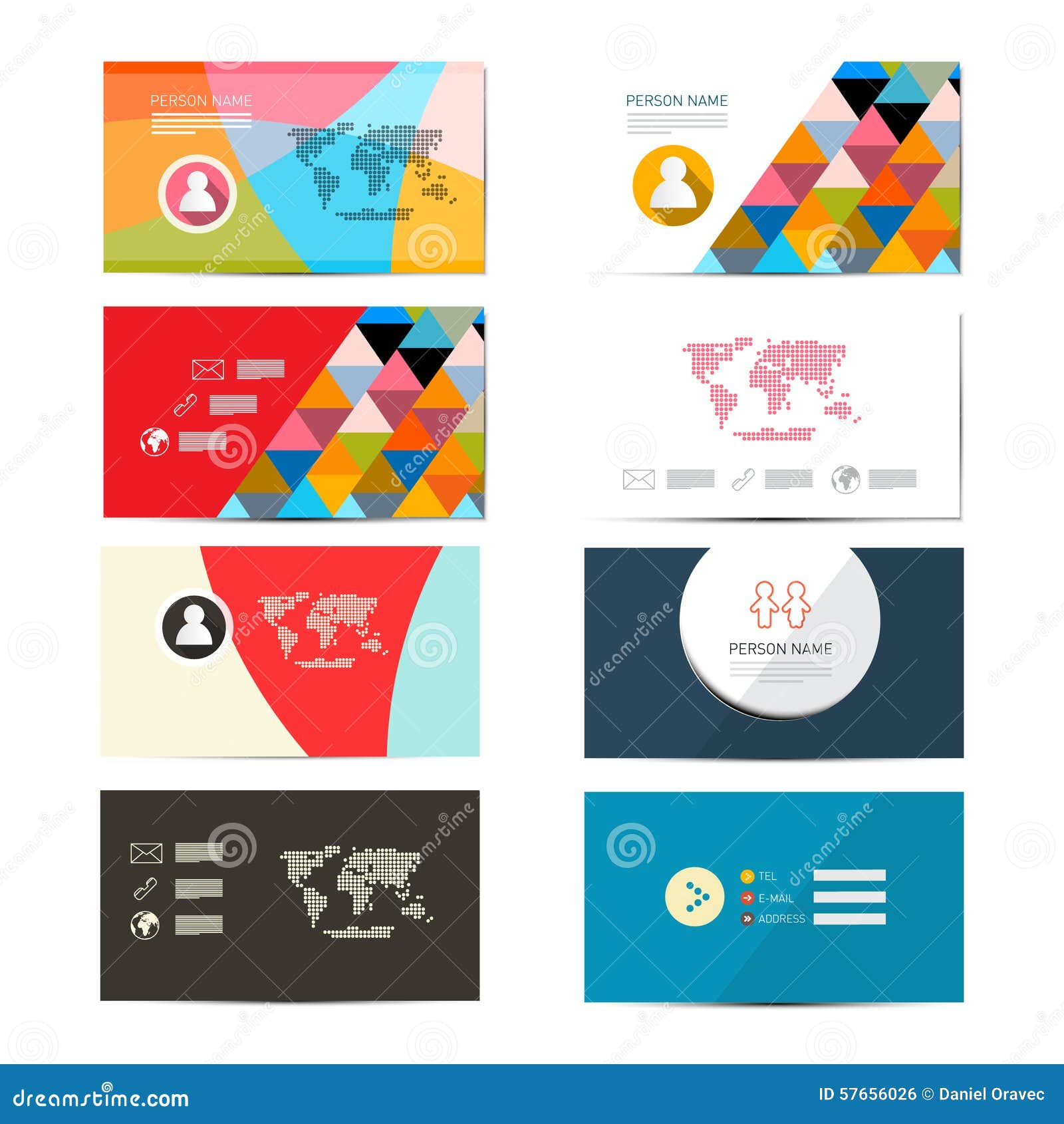 Vector Paper Business Card Template Stock Illustration Illustration