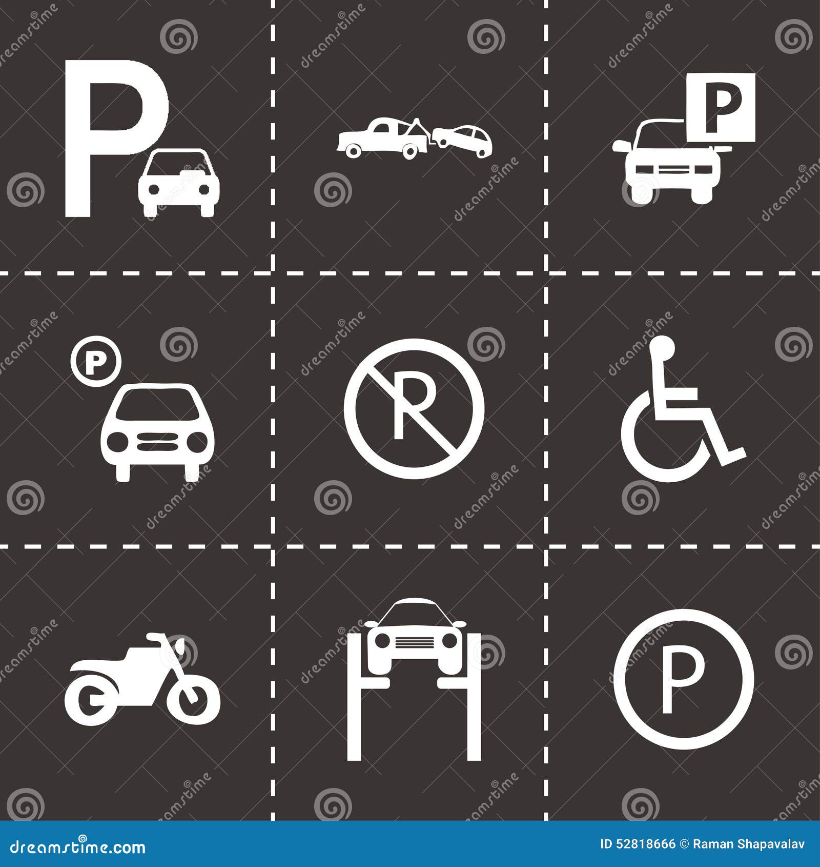 Autokennzeichen Parkplatz - Vektor Illustration Stock Vector