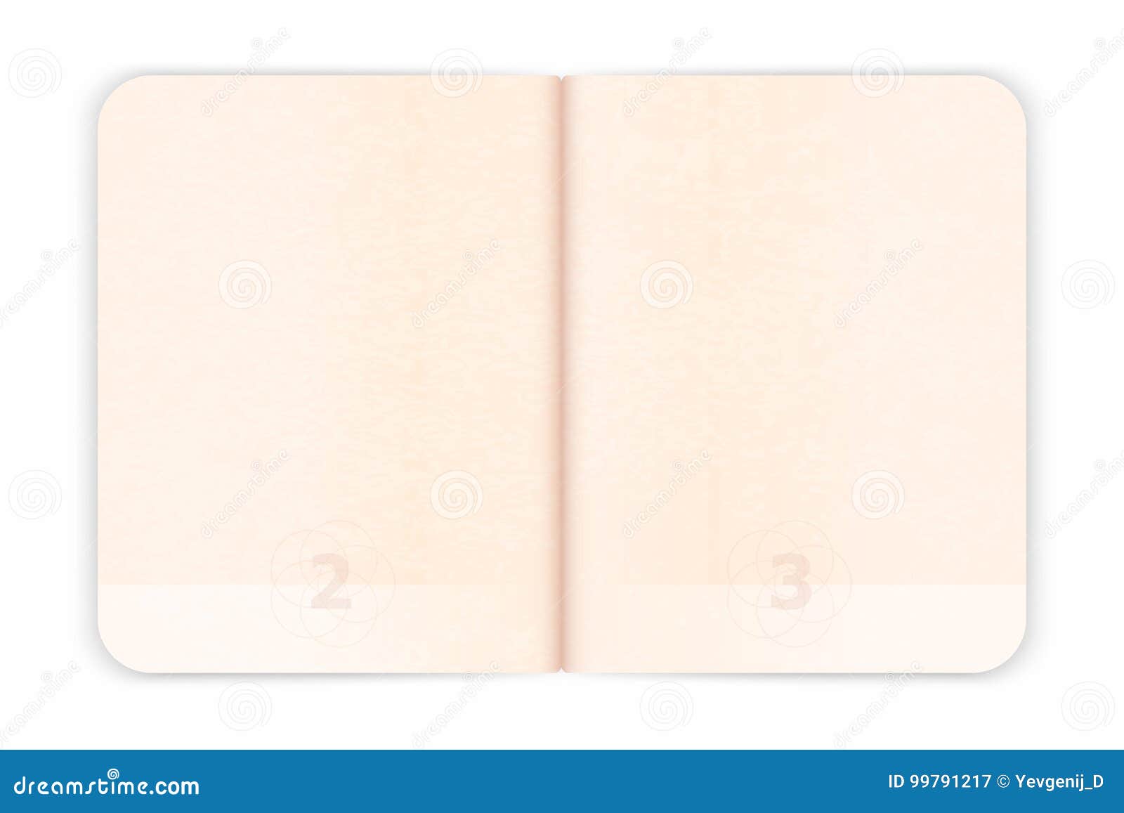  passport blank pages for visa stamps. empty passport with watermark