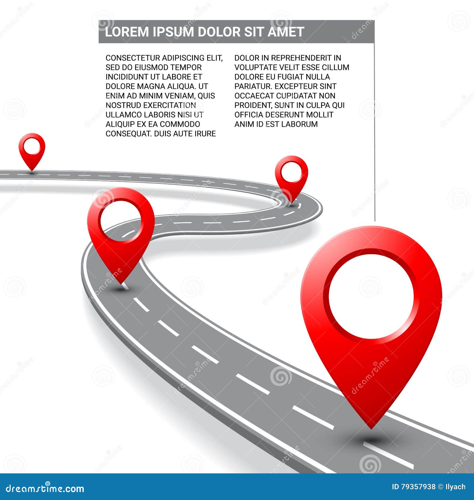 presse aspekt Afledning Vector Pathway Road Map with GPS Route Pin Icon Stock Illustration -  Illustration of navigator, positioning: 79357938