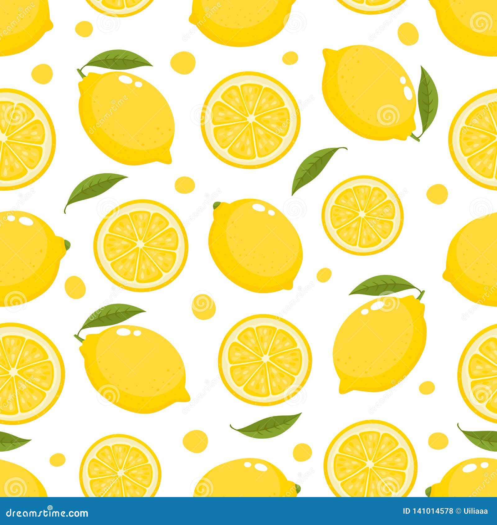 Vector Pattern with Cartoon Lemon Isolated on White. Stock Vector ...