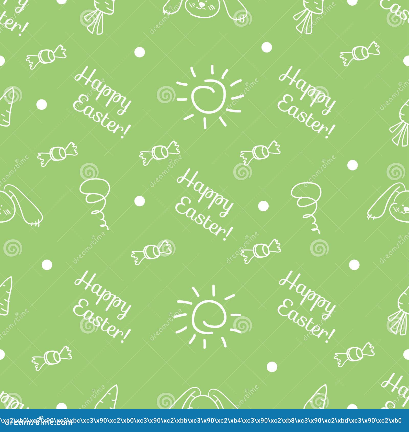 Vector Pattern. Children`s Chalk Drawings for Easter Stock Illustration