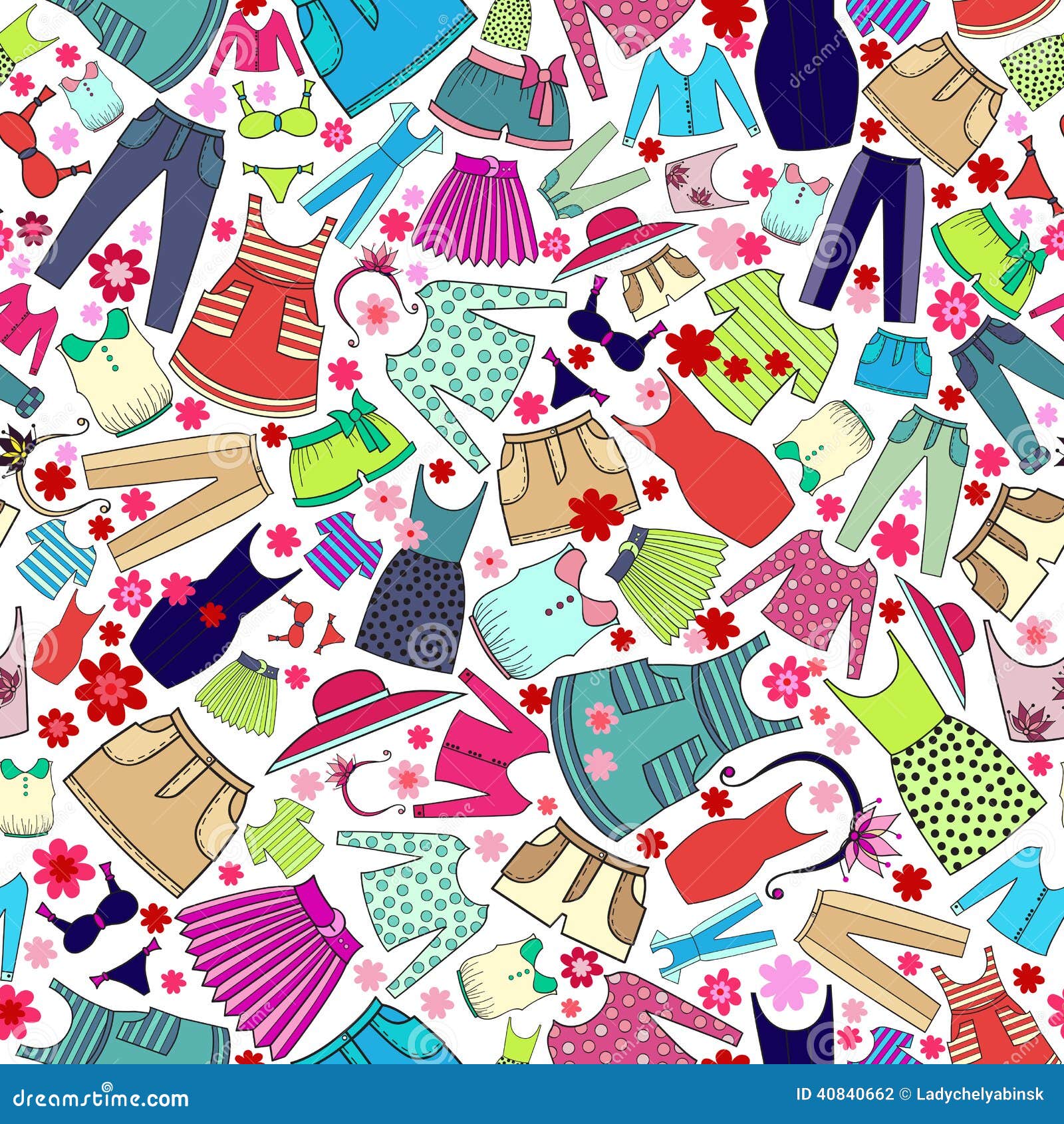 Vector Pattern With Ladies Wear For Use In Design Stock Vector - Image ...