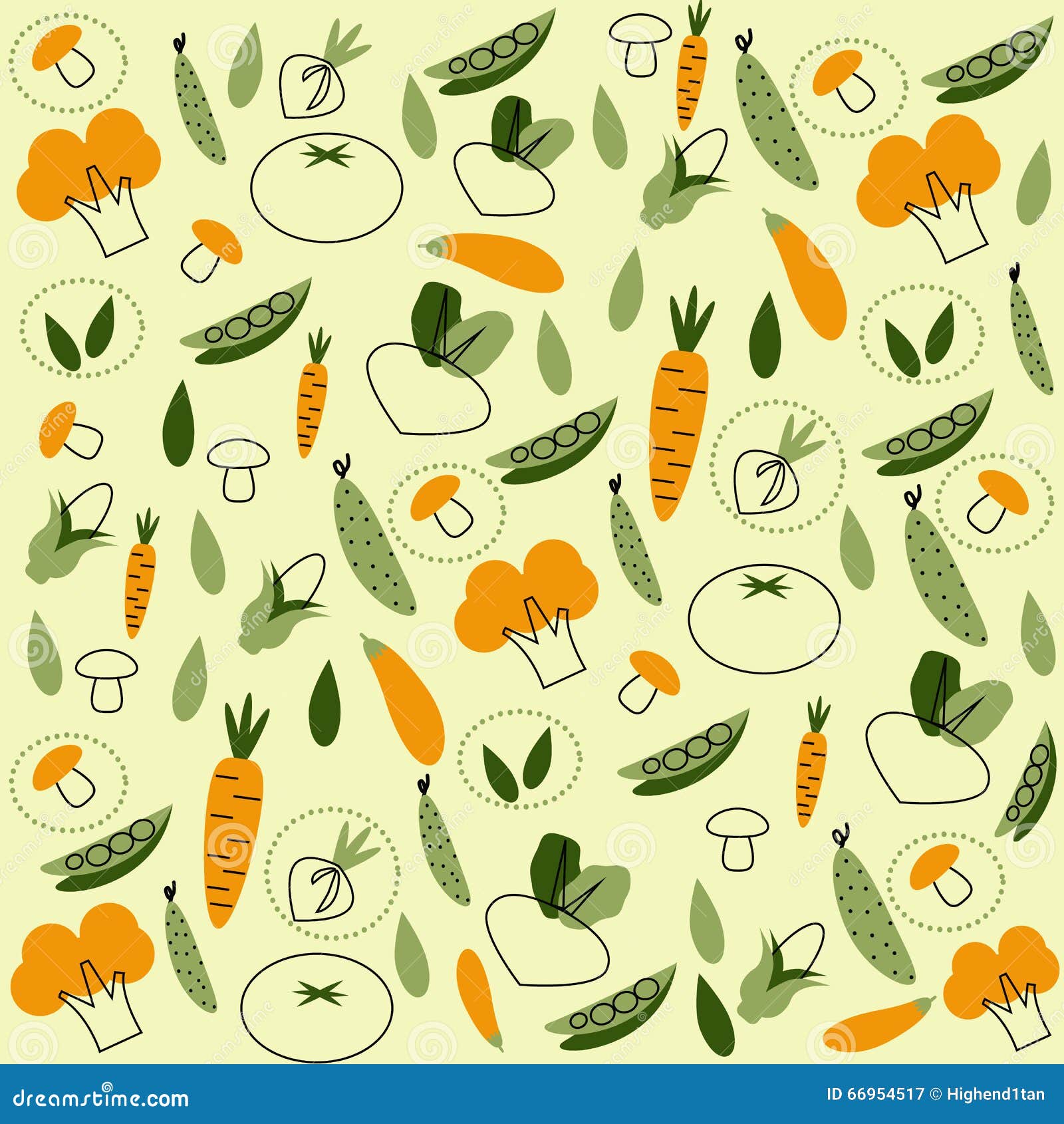 Vector Pattern of Seamless Background with Vegetables Stock Vector